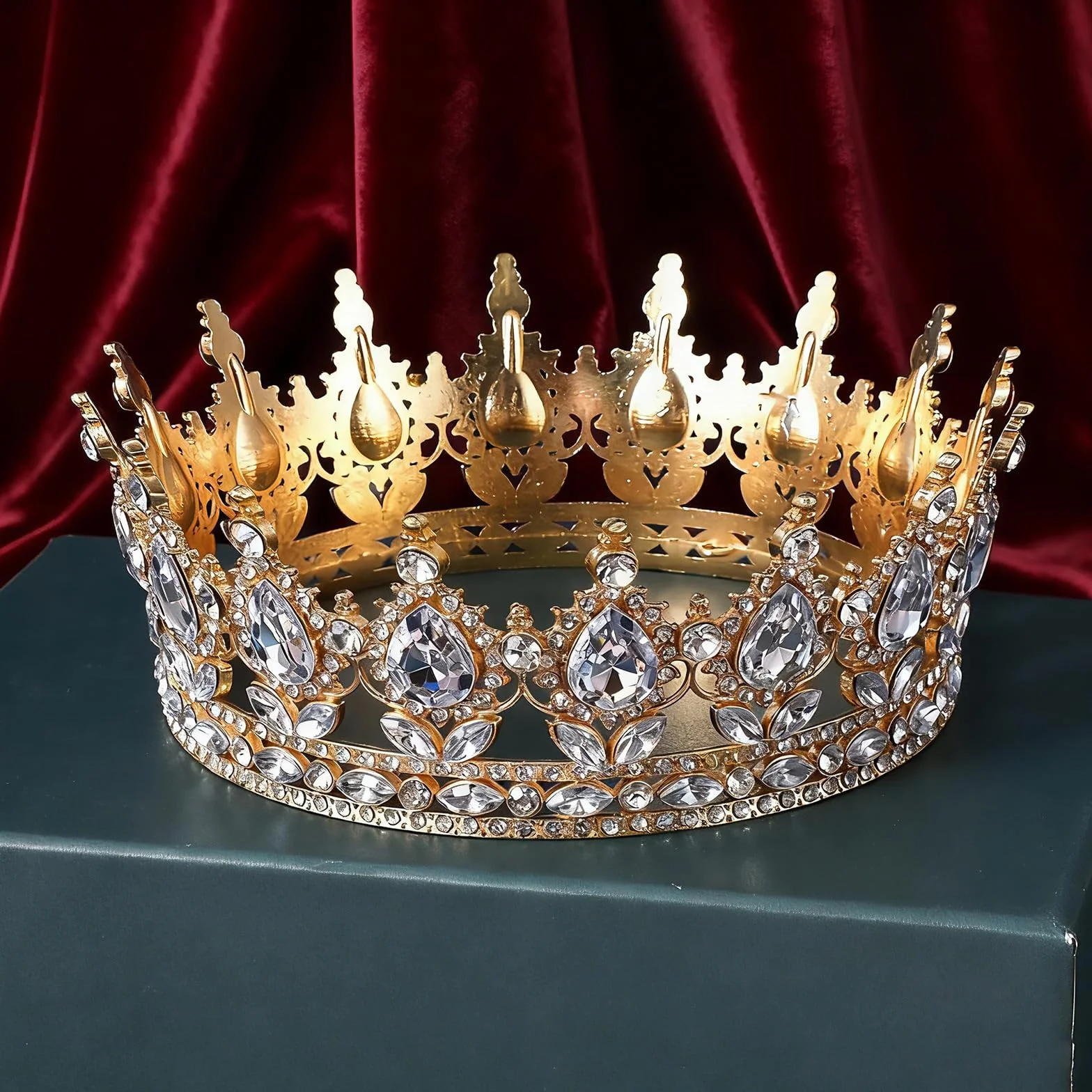1 sztuka korona dla panny młodej, diadem księżniczki, kryształowa tiara, diadem księżniczki, stras, opaska na czoło, na wesele, tiary, błyszczące diadem, ozdoba do włosów, korona na tort, imprezę