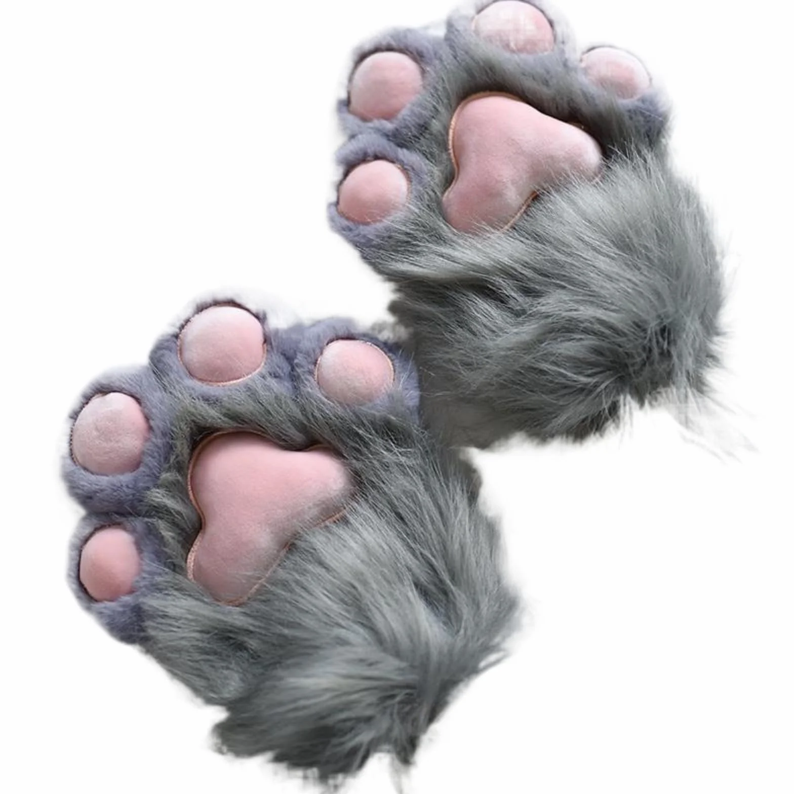 1 para Plush Fur Paws Mittens, Fursuit Paws, Cat Paw Gloves, Furry Paw Gloves Plush Furry Paws Mittens Therian Gloves