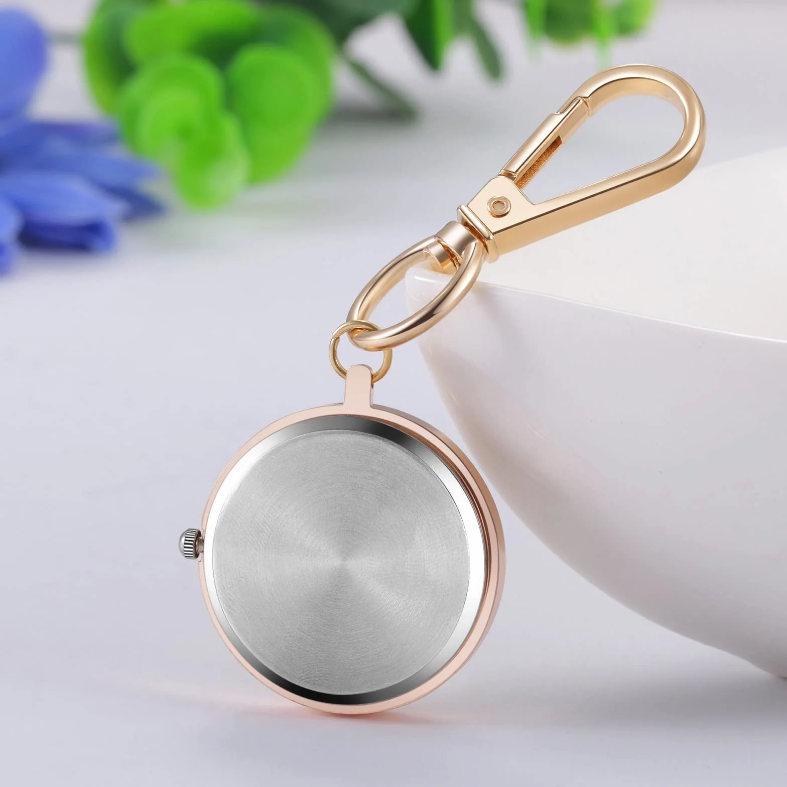JewelryWe Nowość breloczek zegarek uroczy kot zwierzę brelok kwarcowy zegarek kieszonkowy FOB klips zegarek, dla mężczyzn kobiet, b, Nowoczesny