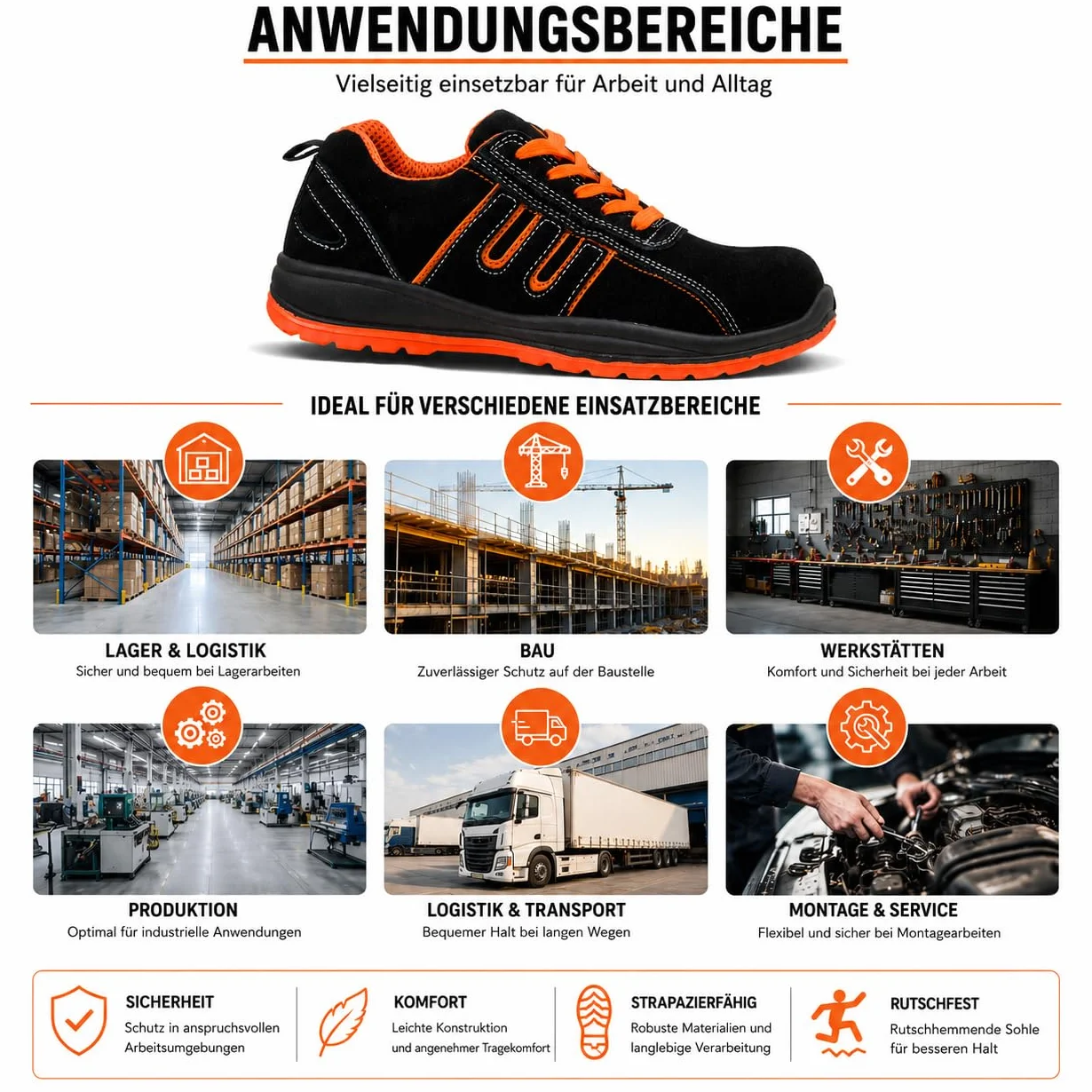 Urgent Obuwie robocze, buty ochronne, model 216 S1 EN ISO 20345, uniseks