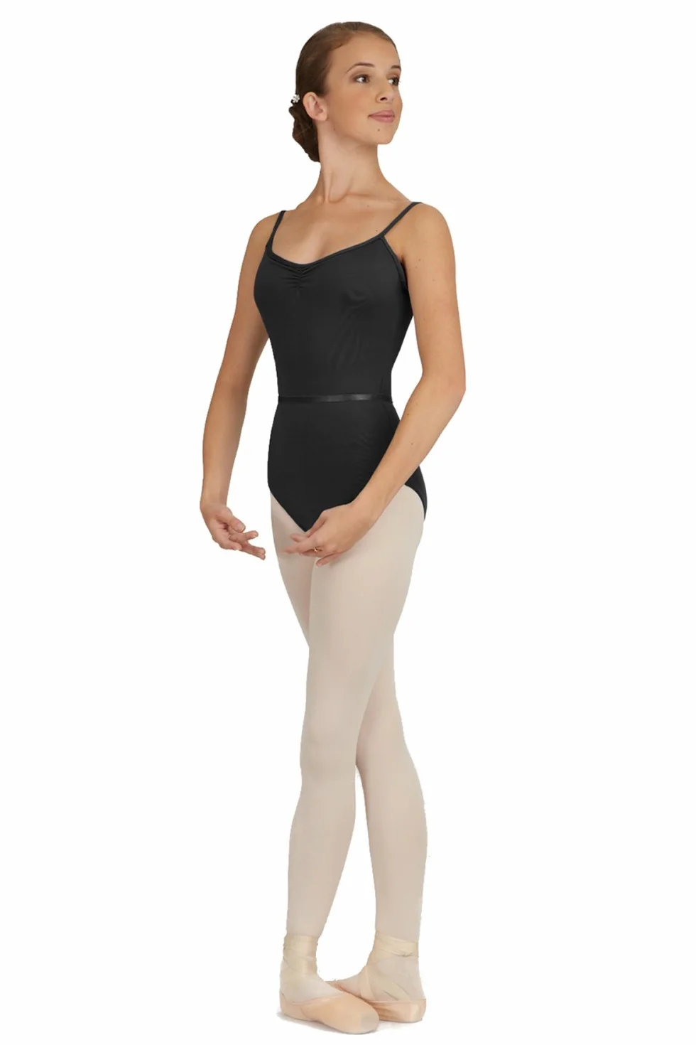 Capezio 126 mm Pinch-Ffront Camisole Leotard kolekcja klasowa, czarna, S