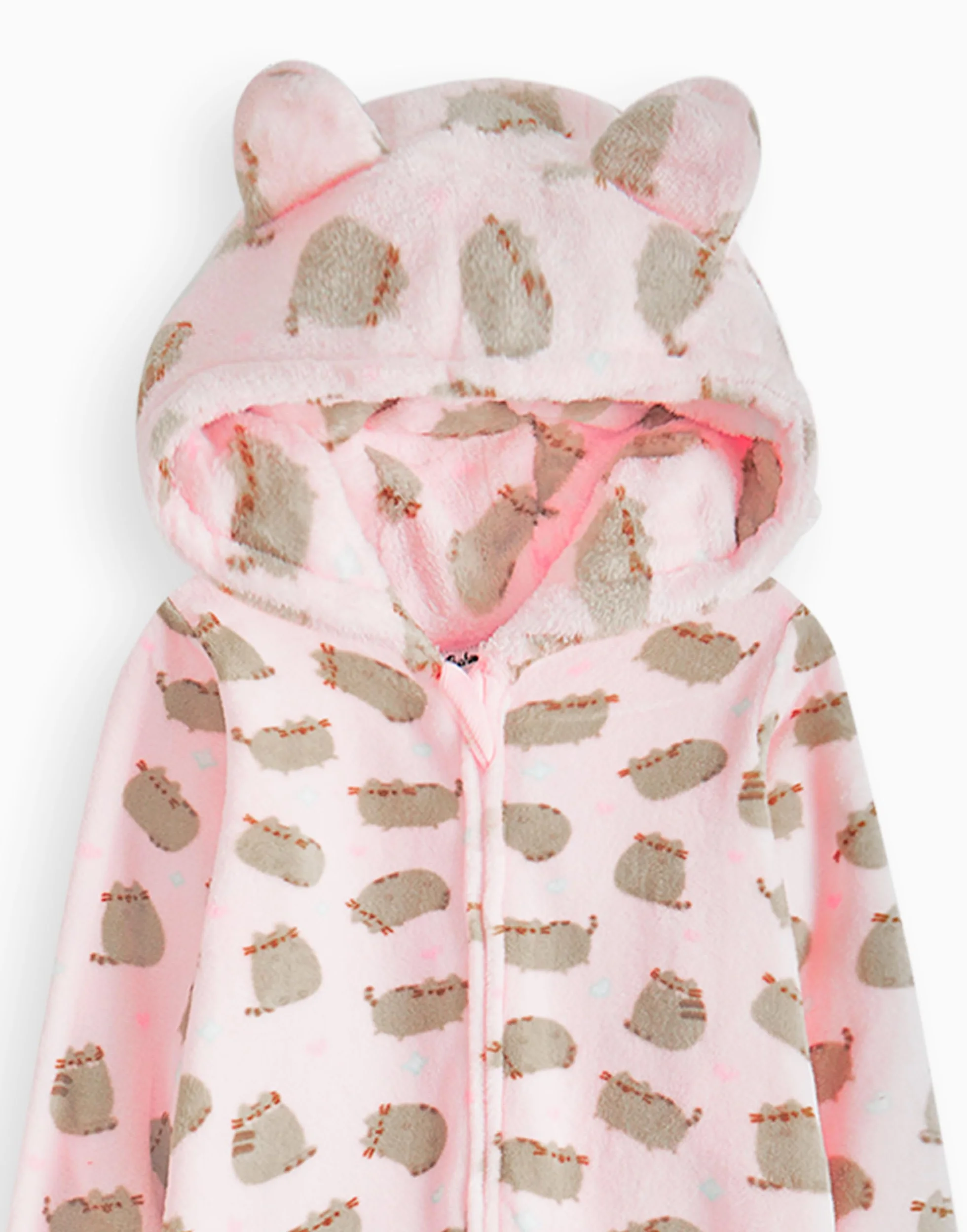Pusheen Onesie Dziewczece Dres Dla Dzieci Różowy Lub Brązowy Kot Piżama Polar
