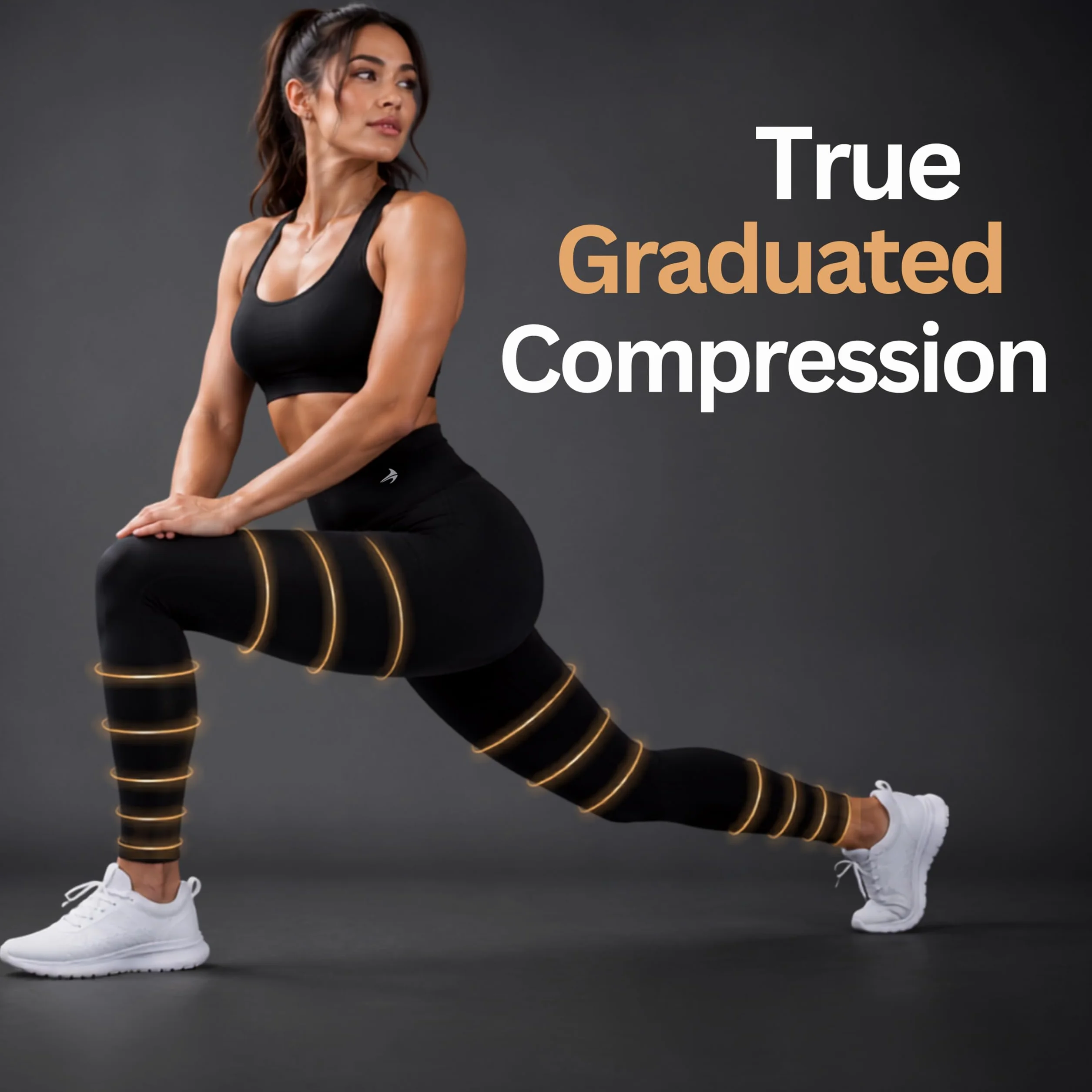 CompressionZ Legginsy kompresyjne dla kobiet, wysoki stan, kontrola brzucha – idealne do ćwiczeń, pilatesu, podróży, jogi i treningów