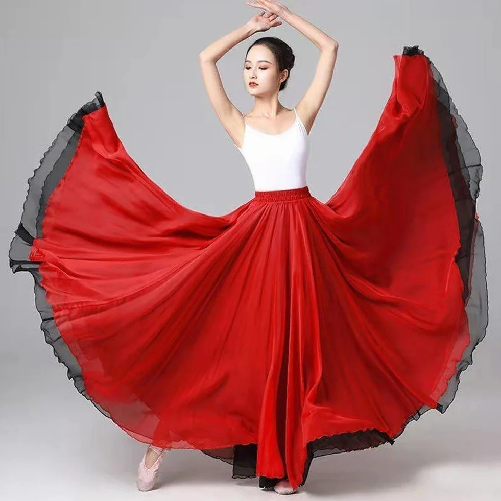 Spódnica do tańca brzucha dla kobiet spódnica taneczna flamenco spódnica do tańca brzucha spódnica do tańca brzucha czerwone spódnice długie koło pełne koło tancerz brzucha
