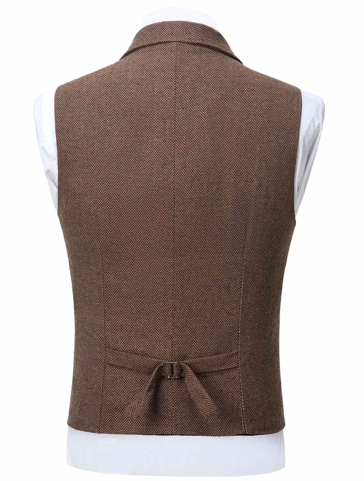 Tuikayoo Garnitur męski, kamizelka, slim fit, sukienka wełniana, kamizelka, tweed Herringbone dla świadków