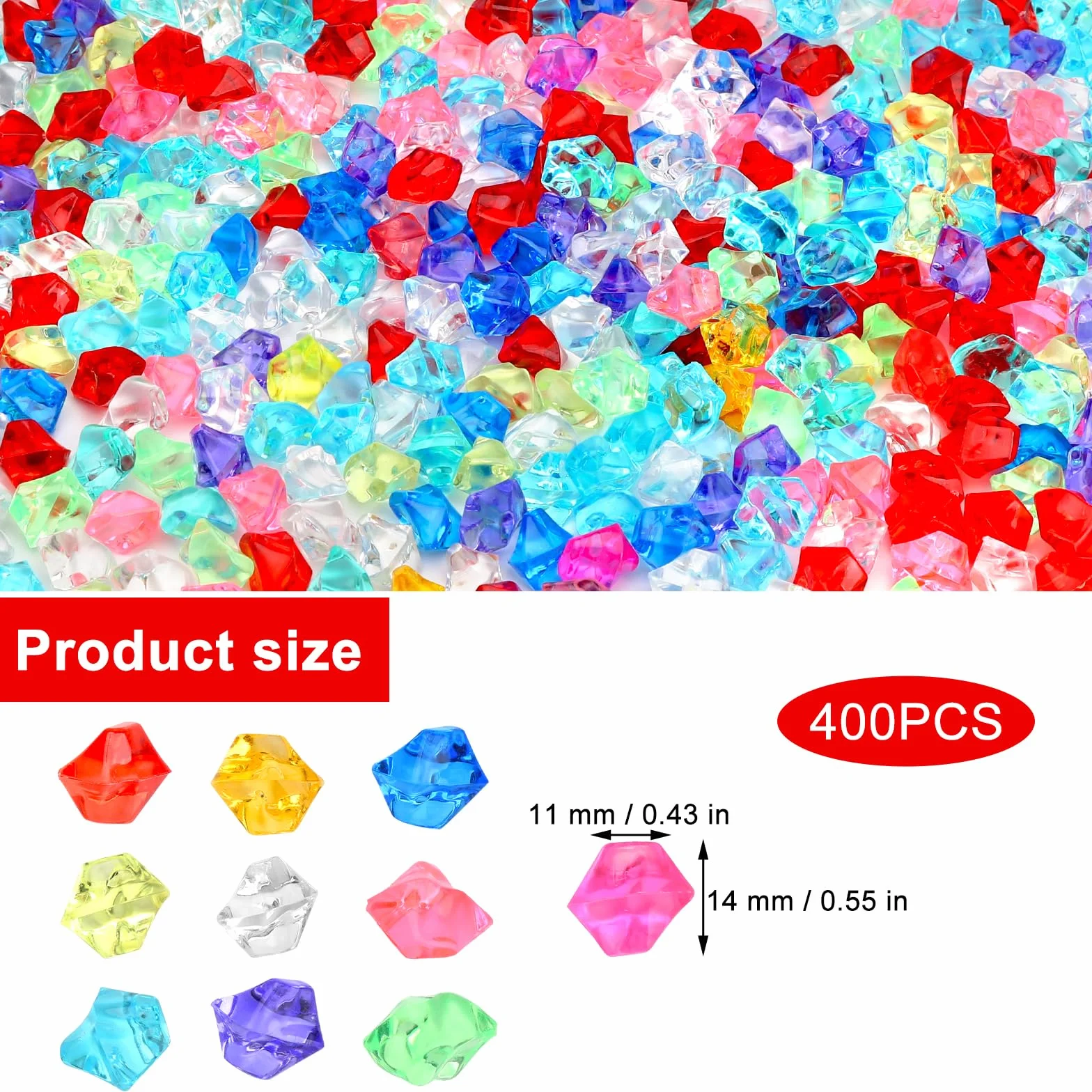 400 sztuk kamieni szlachetnych, akrylowe diamenty, kolorowe kamienie szlachetne do akrylu, diamentów, akrylowych, kamieni szlachetnych, do akwariów, wazonów, dekoracji stołu