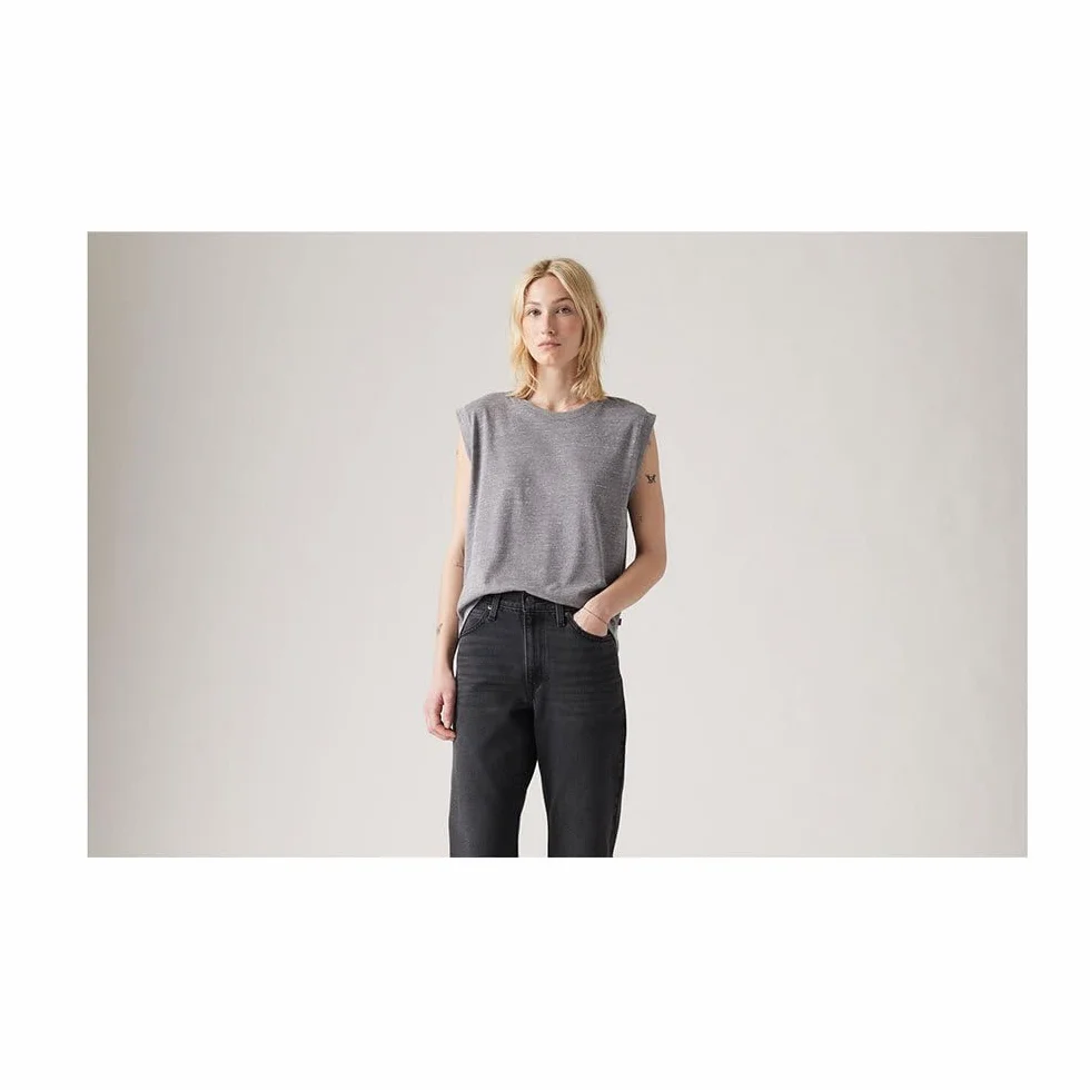 Levi's Boxy Tank Triblend Header Gray Garment D, Triblend Header Gray, L