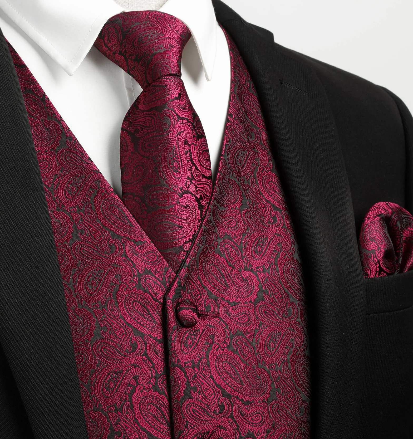 Enlision Kamizelki dla mężczyzn ślub kamizelka paisley kwiatowy żakardowy krawat poszetka kwadratowa impreza formalna kamizelka garnitur zestaw S-6XL