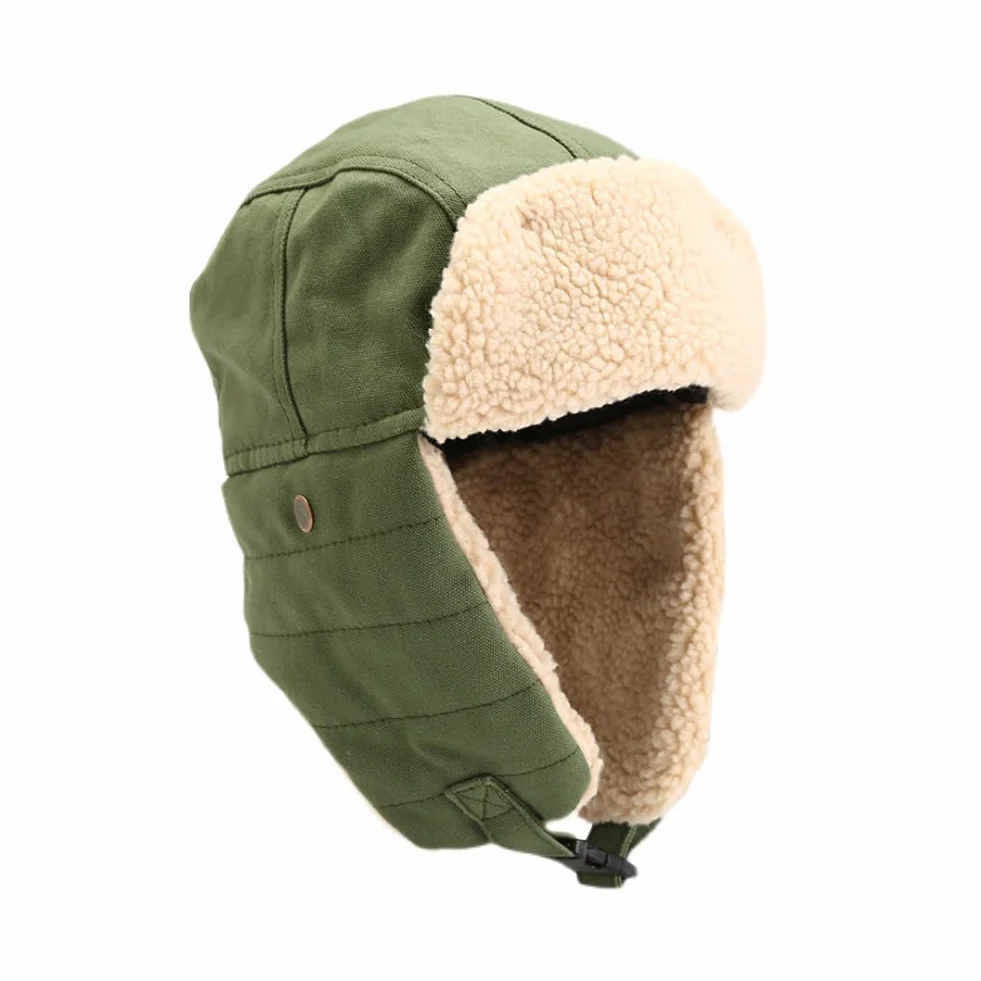 Czapka lotnicza z mieszanki wełny z klapkami na uszy, zimowe czapki rosyjskie, czapka myśliwska Ushanka