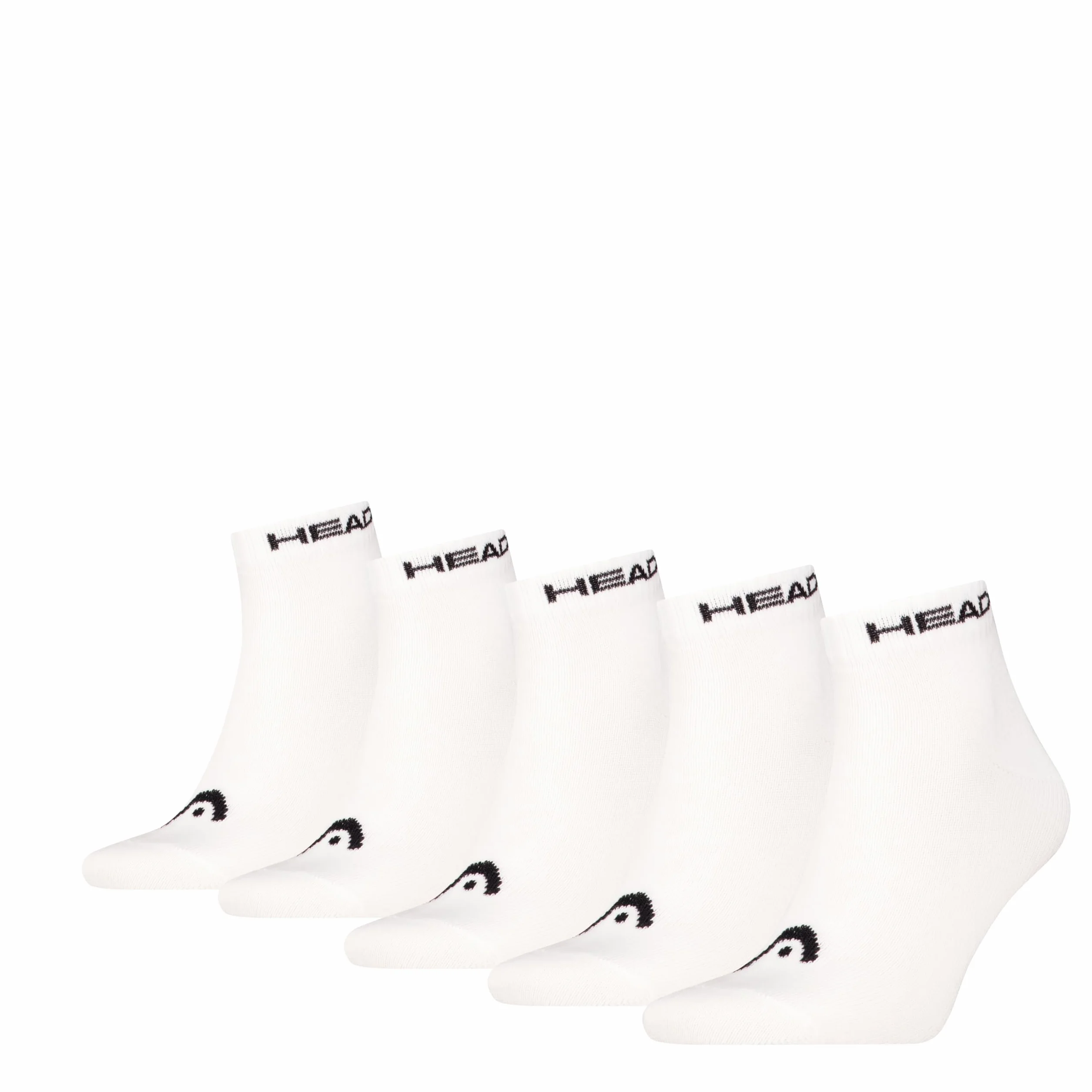 HEAD Unisex All Sports Quarter (zestaw 5 sztuk), biały, 43-46 EU