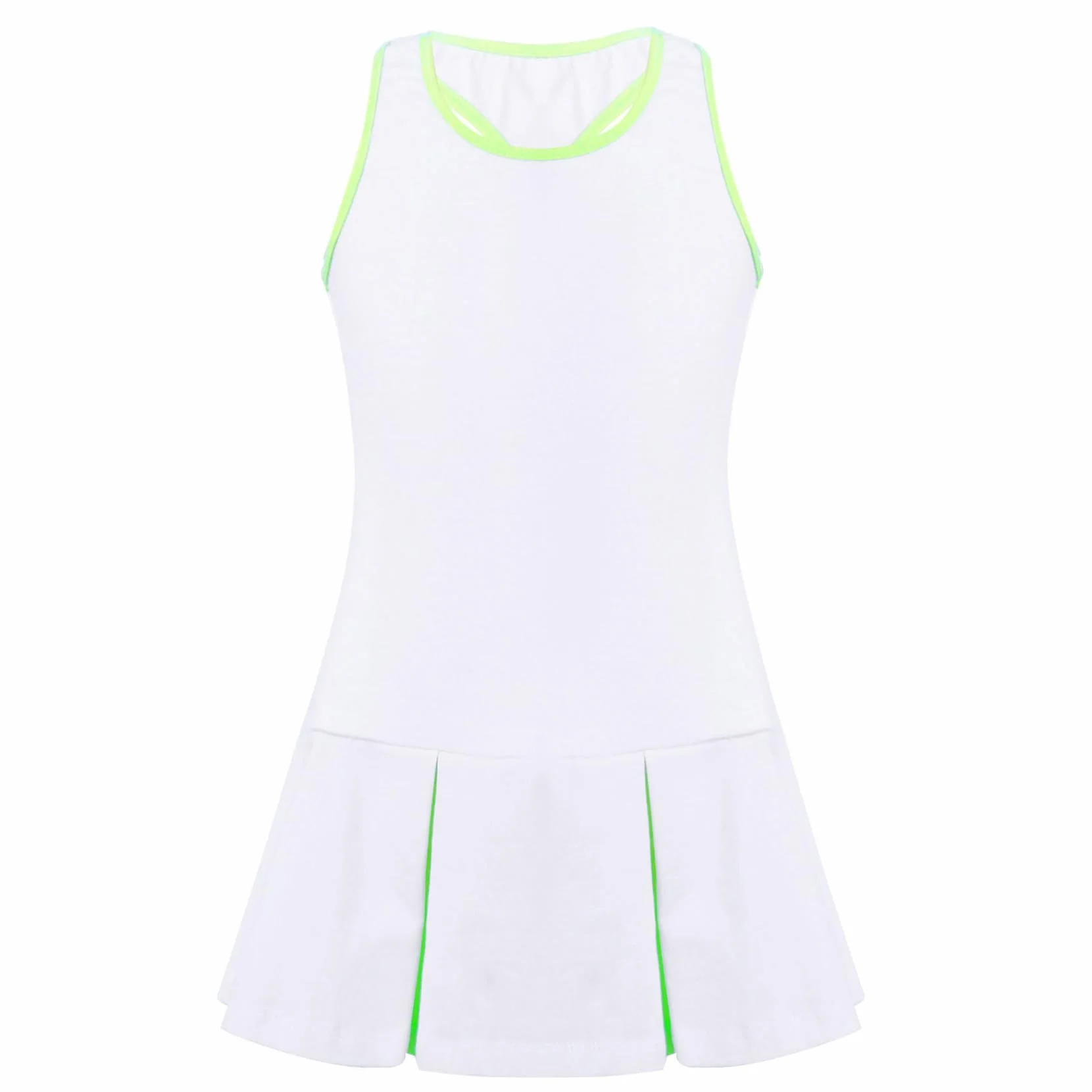 3-częściowy zestaw sportowy dla dziewcząt, sukienka tenisowa, tank top ze spódnicą, tenisem, golfem, badmintonem, sportowym dresem, fitnessu, tańcem, jogą