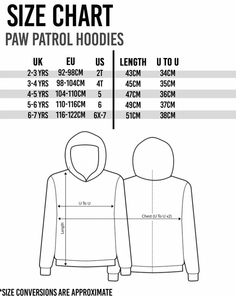 Paw Patrol Dziecięca bluza z kapturem Chase Marshall Skye Everest lub RHABLES 3D URURS pulower