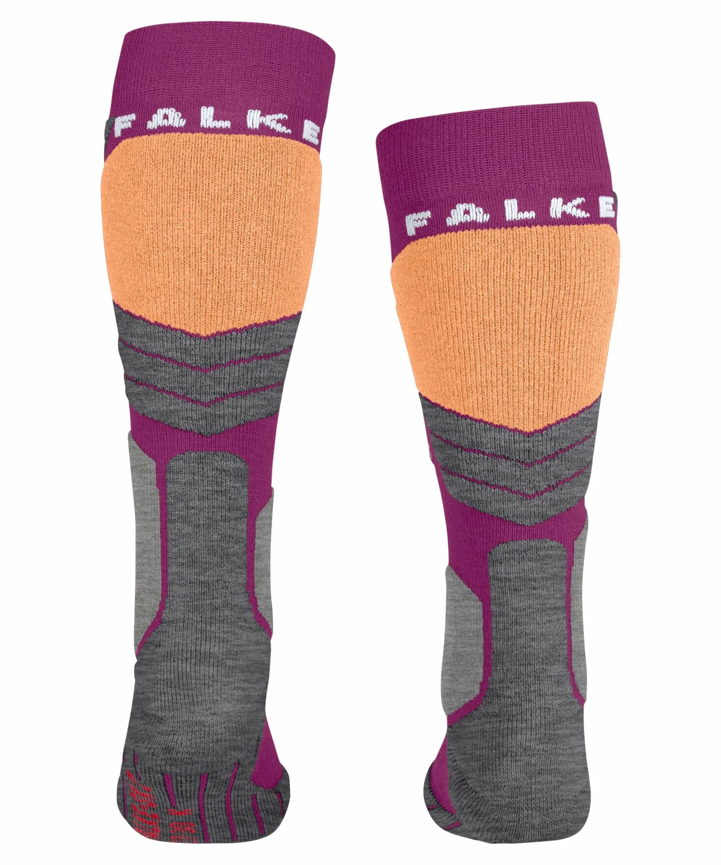 FALKE Uniseks - dzieci Skarpety narciarskie SK2 Intermediate K Kh Wełna ciepłe grube 1 Para, Fioletowy Radiant Orchid 8692, 35-38