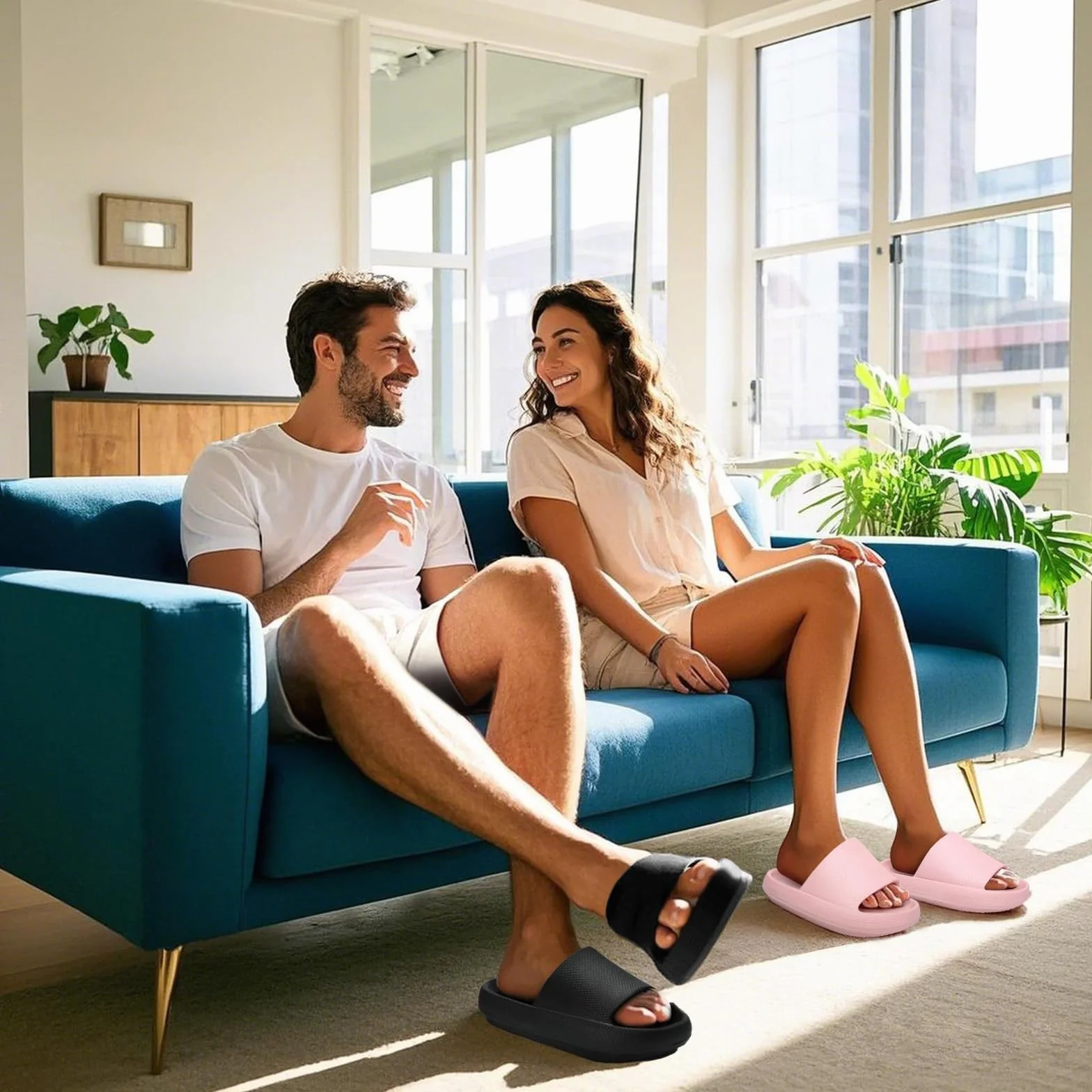 AMZHOTER Cozislides klapki kąpielowe unisex, sandały kąpielowe, miękkie kapcie domowe, antypoślizgowe, różowe, rozmiar uniwersalny