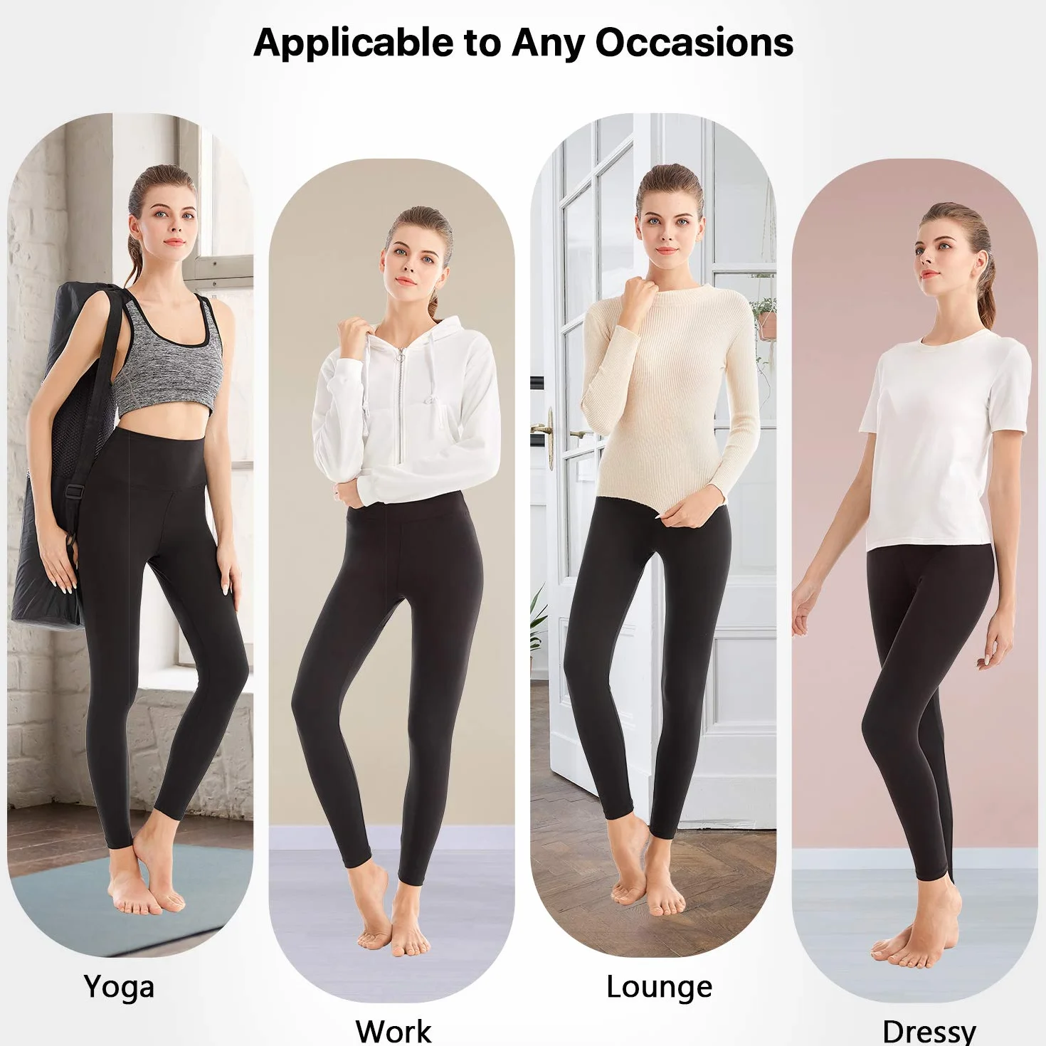SINOPHANT 2-pak legginsów damskich z wysokim stanem – legginsy sportowe, elastyczne, do jogi, nieprzejrzyste, do fitnessu, na siłownię, jogę, L-XL