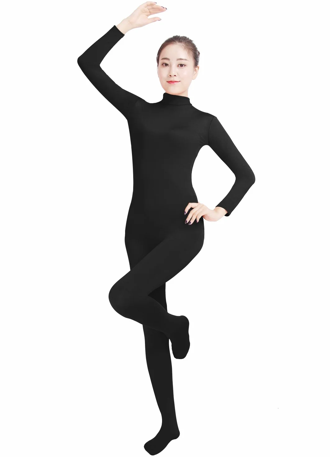 SHINNINGSTARBABY dziewczęce damskie dobrze dopasowane stroje Zentai jednoczęściowe body ze stopami