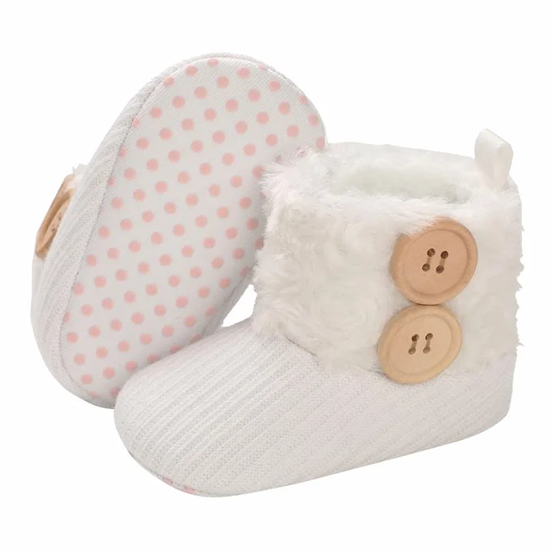 Botki dla niemowląt, ciepłe, zimowe, dla noworodków, unisex, z podszewką z pluszu, buty dla niemowląt