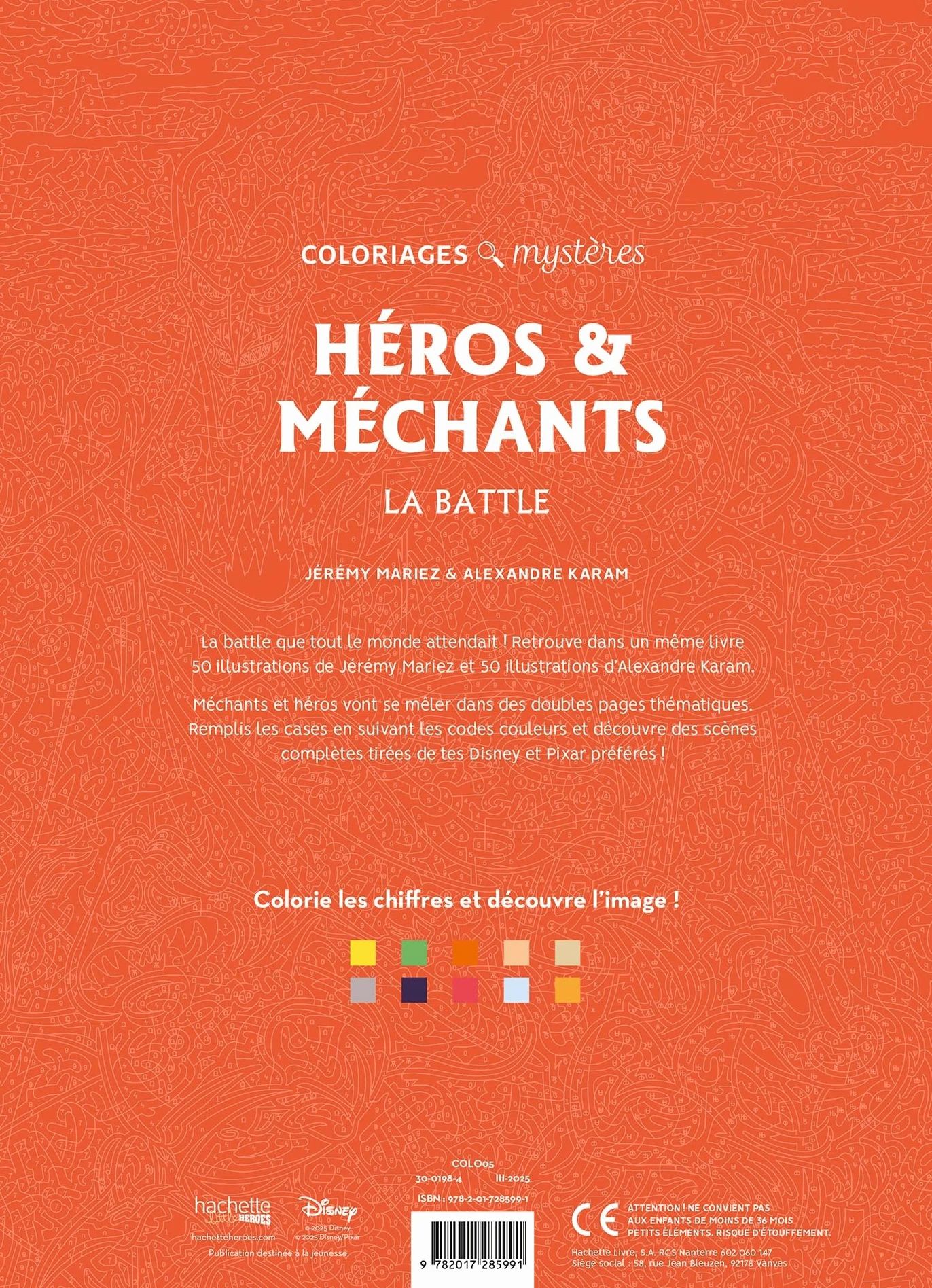 Coloriages mystères Disney - Héros & Méchants, la battle