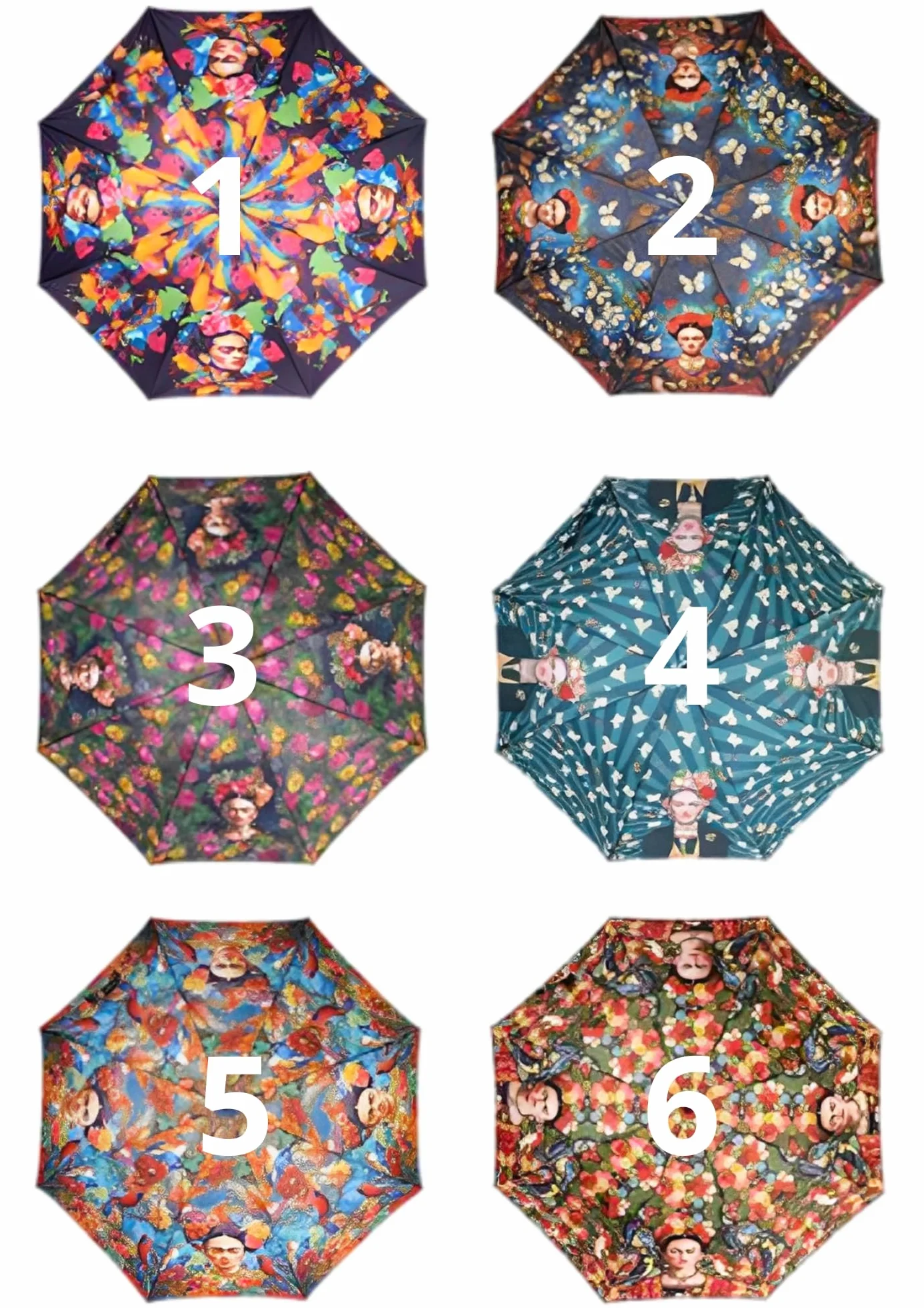 Miro Travel Wear Parasol Frida dla kobiet Kolor, sztuka i styl w deszczu! Długi parasol wiatroszczelny | Motyle kwiatowe | Oryginalny prezent
