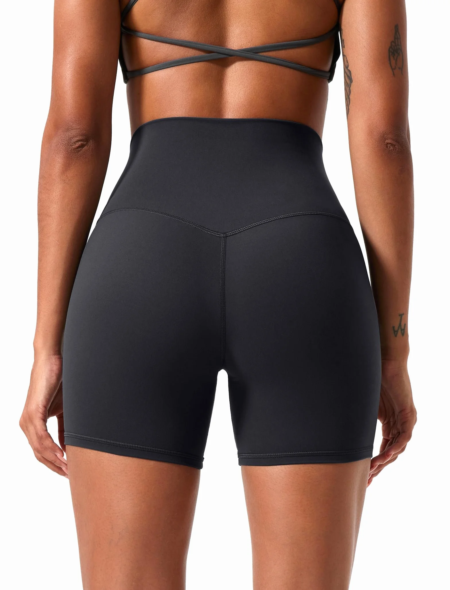 Voenxe Damskie Spodenki Sportowe do Jogi z Wysokim Stanem, Push Up Sportowe Spodnie Scrunch Butt, Fitness Trening Elastyczne Sportowe Szortów, Sportowe Rajstopy Trening Bieganie Sport, 2 Sztuk