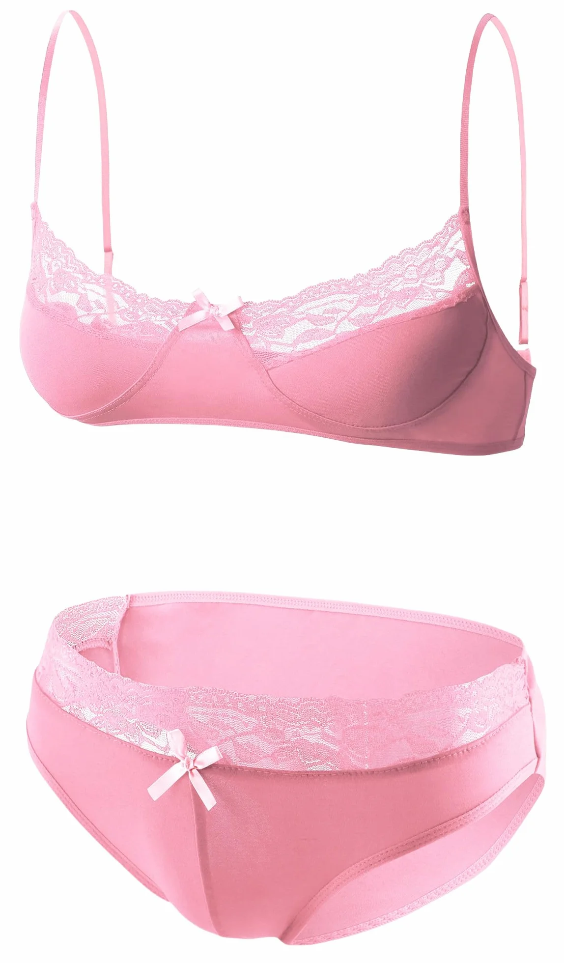 Happy Cherry Męskie bikini crossdressing zestaw bielizny koronkowy biustonosz bielizna zestaw 2-częściowy