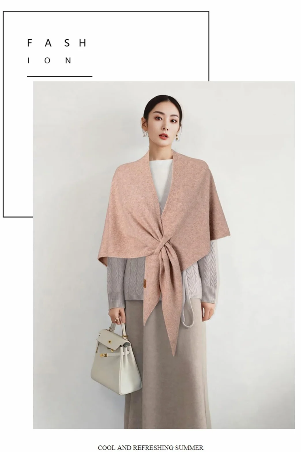 Murou Fashion Shawl, Pashmina Shawl Wraps for Women Cardigan Cape Wool Cashmere Sweater Triangle Scarf