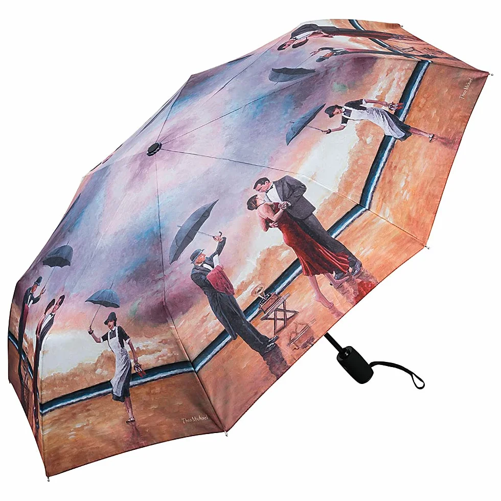 VON LILIENFELD parasol kieszonkowy Theo Michael Hommage to the Singing Butler art wiatroodporny automatyczne otwieranie-zamykanie stabilny lekki kompaktowy
