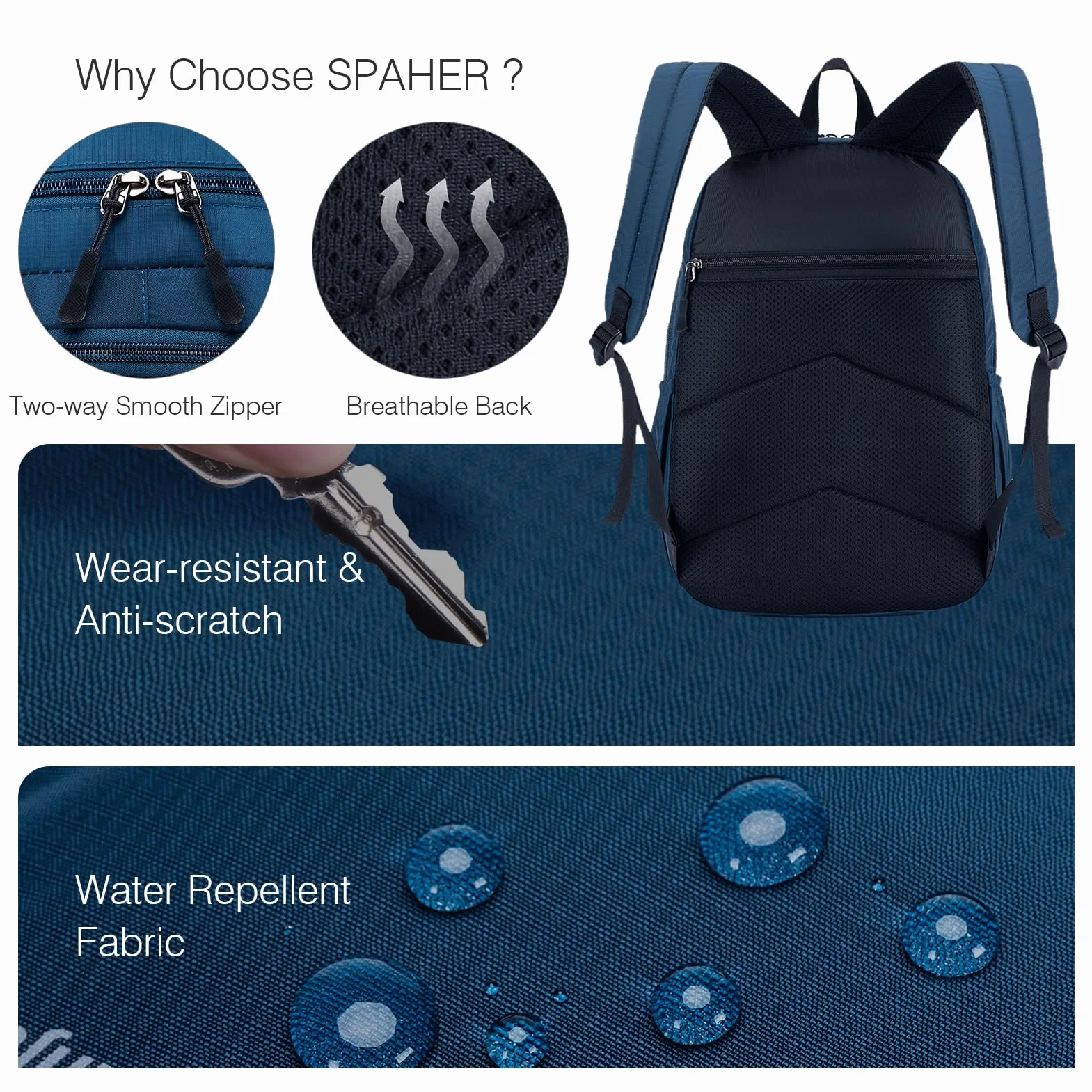 SPAHER Plecak podróżny linii lotniczych Bagaż podręczny 40x30x20 Wizzair Wodoodporny plecak podróżny linii lotniczych Plecak szkolny 25L Easyjet Piesze wycieczki Plecak kempingowy dla kobiet mężczyzn