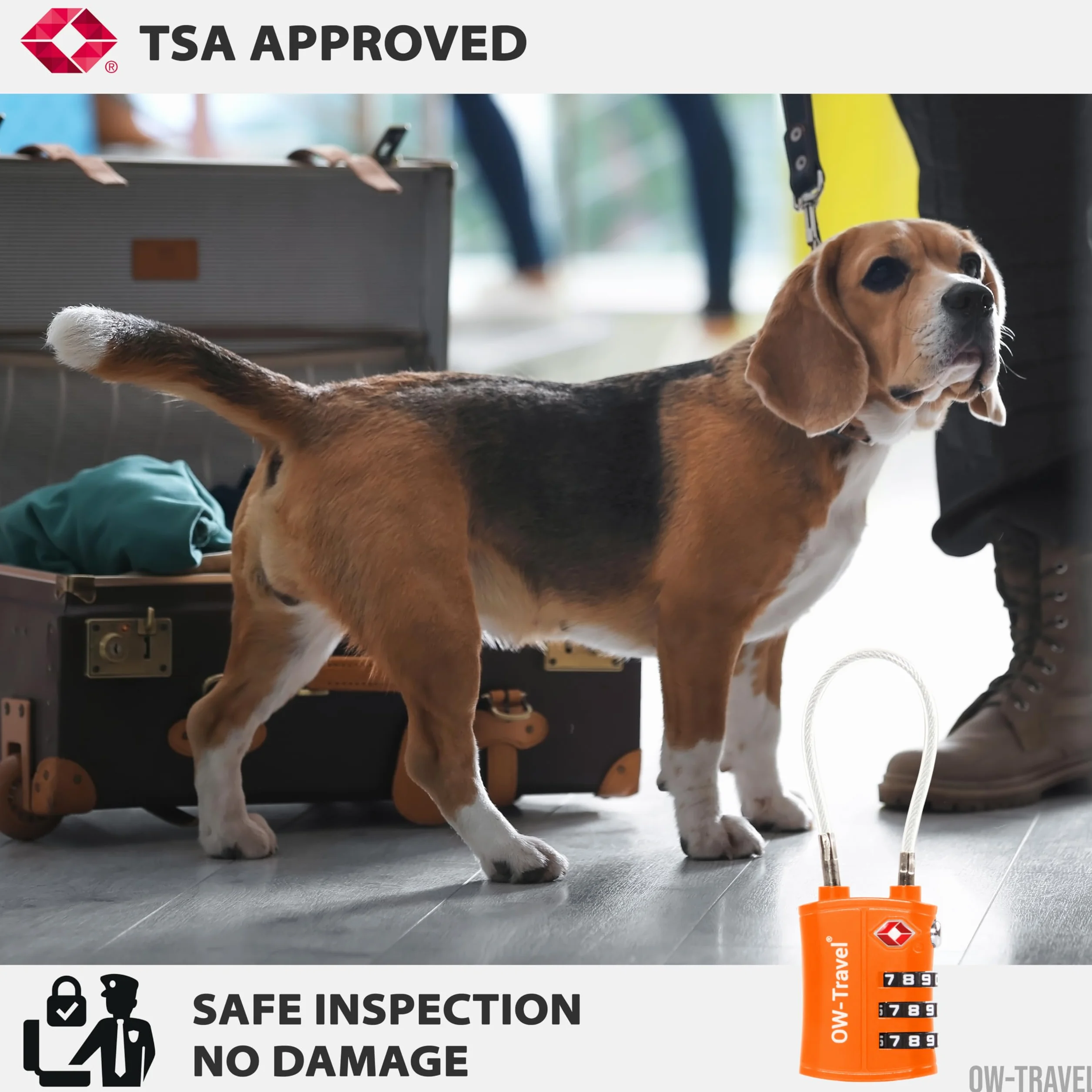 OW-Travel TSA Kłódka z Linką i Zamkiem Szyfrowym(Zestaw 2 Pomarańczowy)3 Cyfrowe Kłódki Walizkowe. Kłódka na szyfr na Plecak, Walizkę, Bagaż Kłódki Szyfrowe Bagażowe Szafek na Siłownię