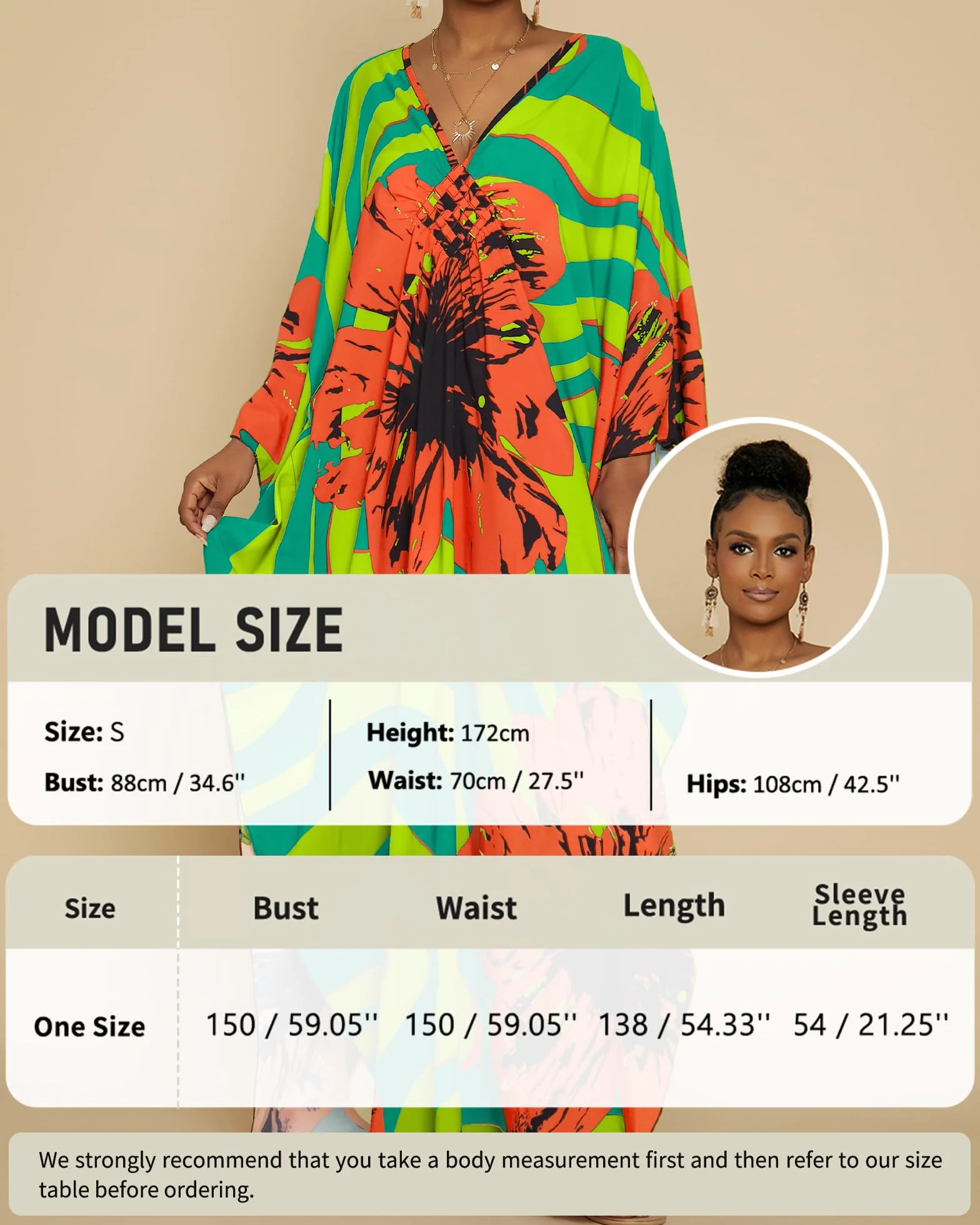 Bsubseach Damskie sukienki plażowe Kaftan w paski z nadrukiem plus size strój kąpielowy okrycie do sukienki typu Caftan Loungewear