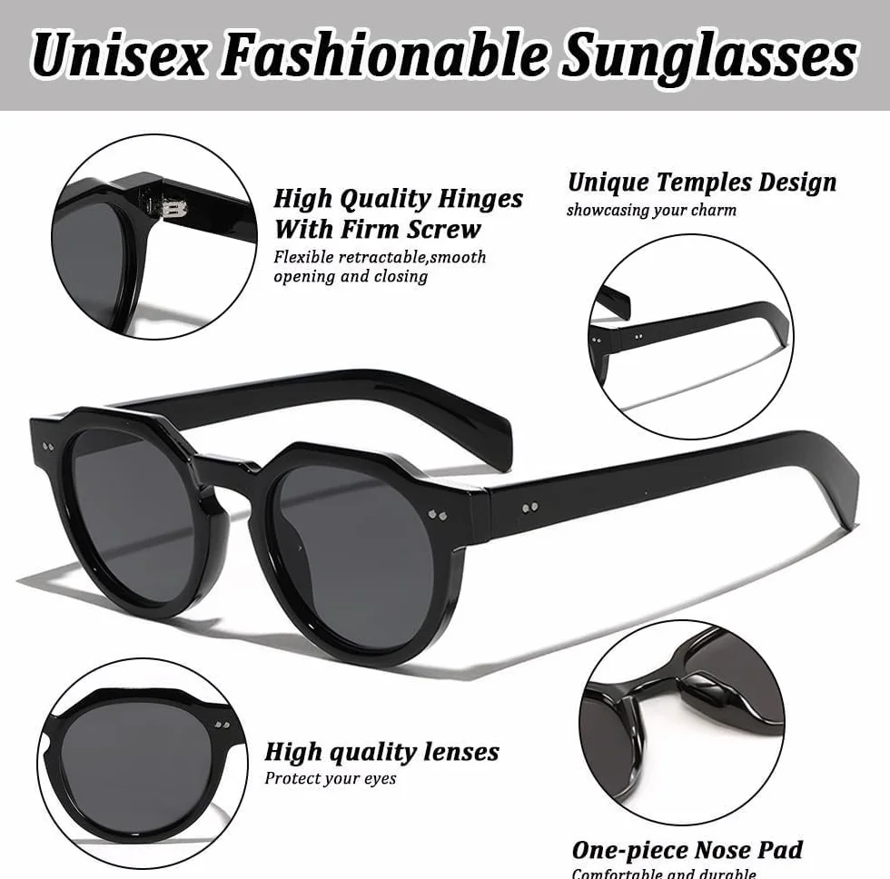 Okulary przeciwsłoneczne damskie okulary przeciwsłoneczne okrągłe okulary męskie luksusowe UV400 okulary przeciwsłoneczne w stylu vintage z etui na okulary mogą być używane przez mężczyzn i