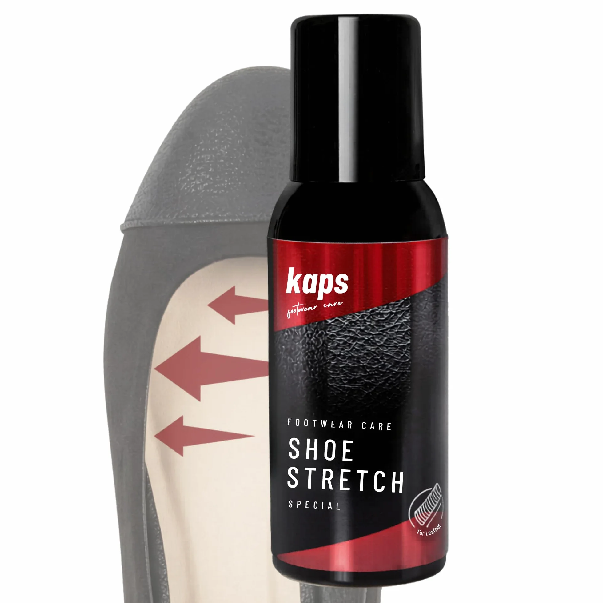 Spray do Obuwia Skórzanego, Rozciąga Sztywne Buty i Eliminuje Punkty Nacisku, Ekspander do Butów, Idealny do Nowego Obuwia, Firmy Kaps - 100 ml