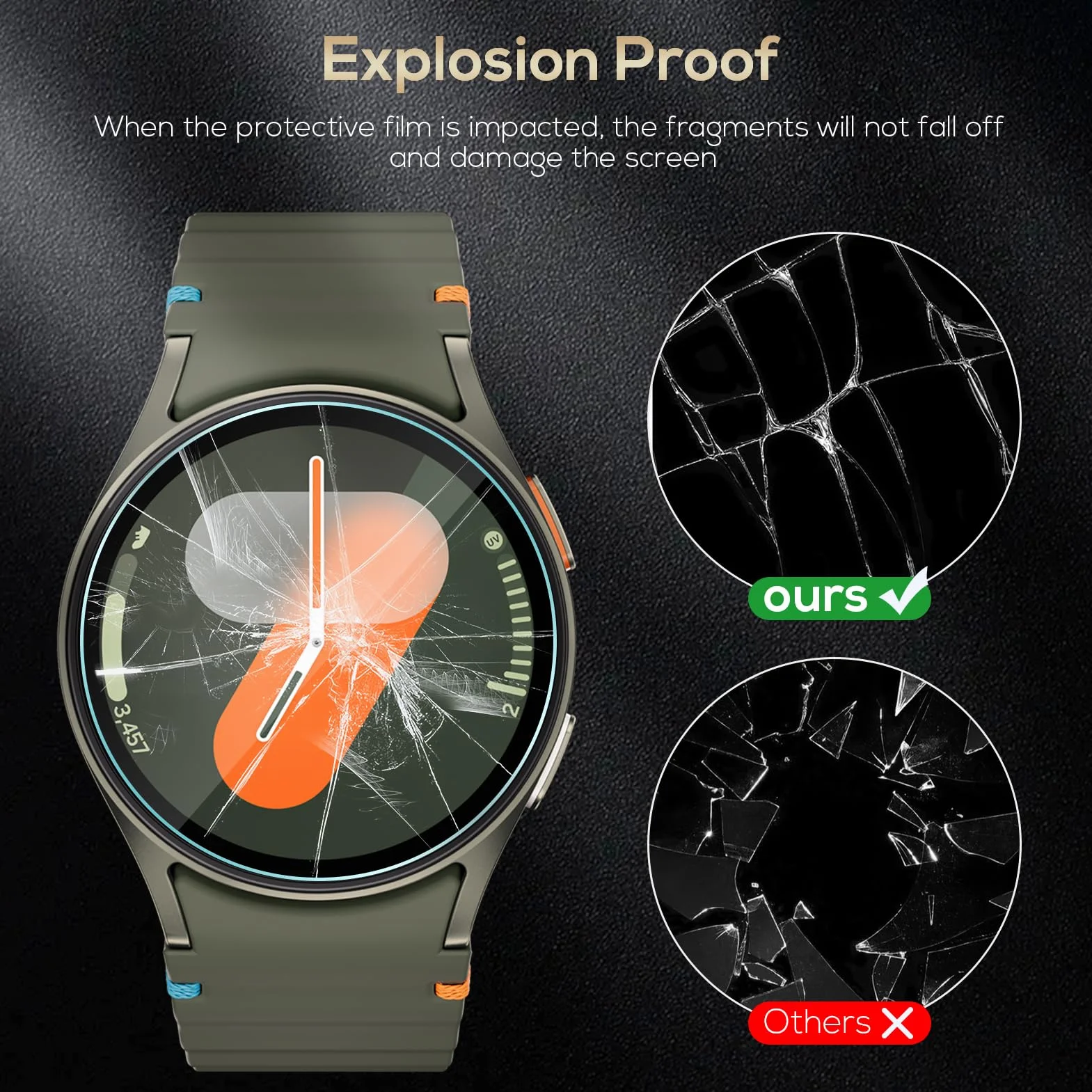 Folia ochronna na wyświetlacz do Samsung Galaxy Watch 7 / 6 / 5 / 4 mm, 44 mm, odporna na zarysowania HD, folia ochronna na wyświetlacz do zegarka Galaxy Watch 4/5/6/7, 44 mm