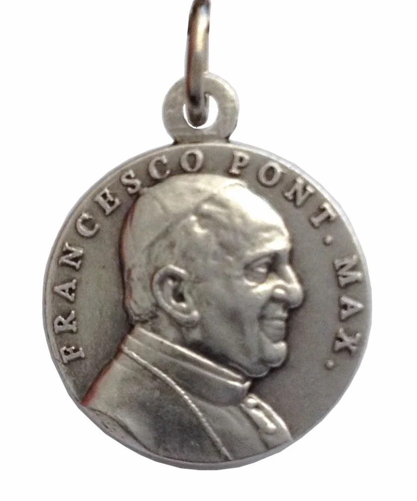 I G J Medal Papieża Franciszka i Świętego Piotra Place - Medale Patronów …, Mosiądz Srebro szterlingowe Metal Srebro, Bez kamienia