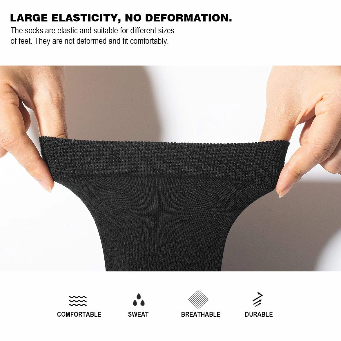 Skarpety Męskie Kobiety 43-46 39-42 35-38 Czarne Ciepłe Skarpety Sportowe Unisex Biznesowe Długie z Bawełną Trwałość dla Sportu Rozrywka 6 par