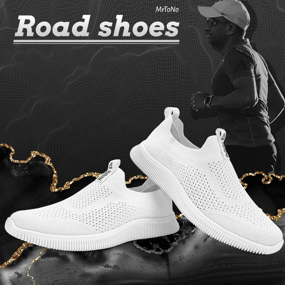 MrToNo Slip On Sneakersy męskie i damskie, buty sportowe, do fitnessu, hali sportowej, buty rekreacyjne, oddychające, lekkie buty do biegania po ulicy, wygodne buty do biegania na świeżym powietrzu