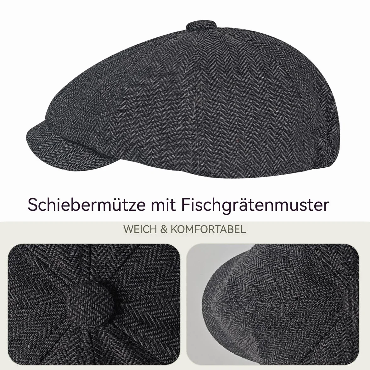 Męska czapka z daszkiem w stylu vintage, regulowana czapka z daszkiem Newsboy, czapka z daszkiem Gatsby Ivy, czapka z daszkiem do golfa, zimowa czapka Dri