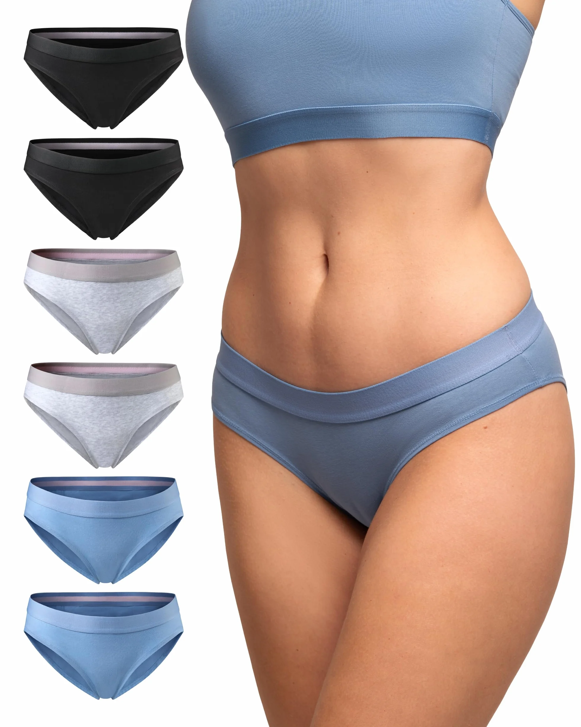 DANISH ENDURANCE Majtki Damskie Bawełniane, Organiczne Materiały, Wielokolorowe, 6-PACK