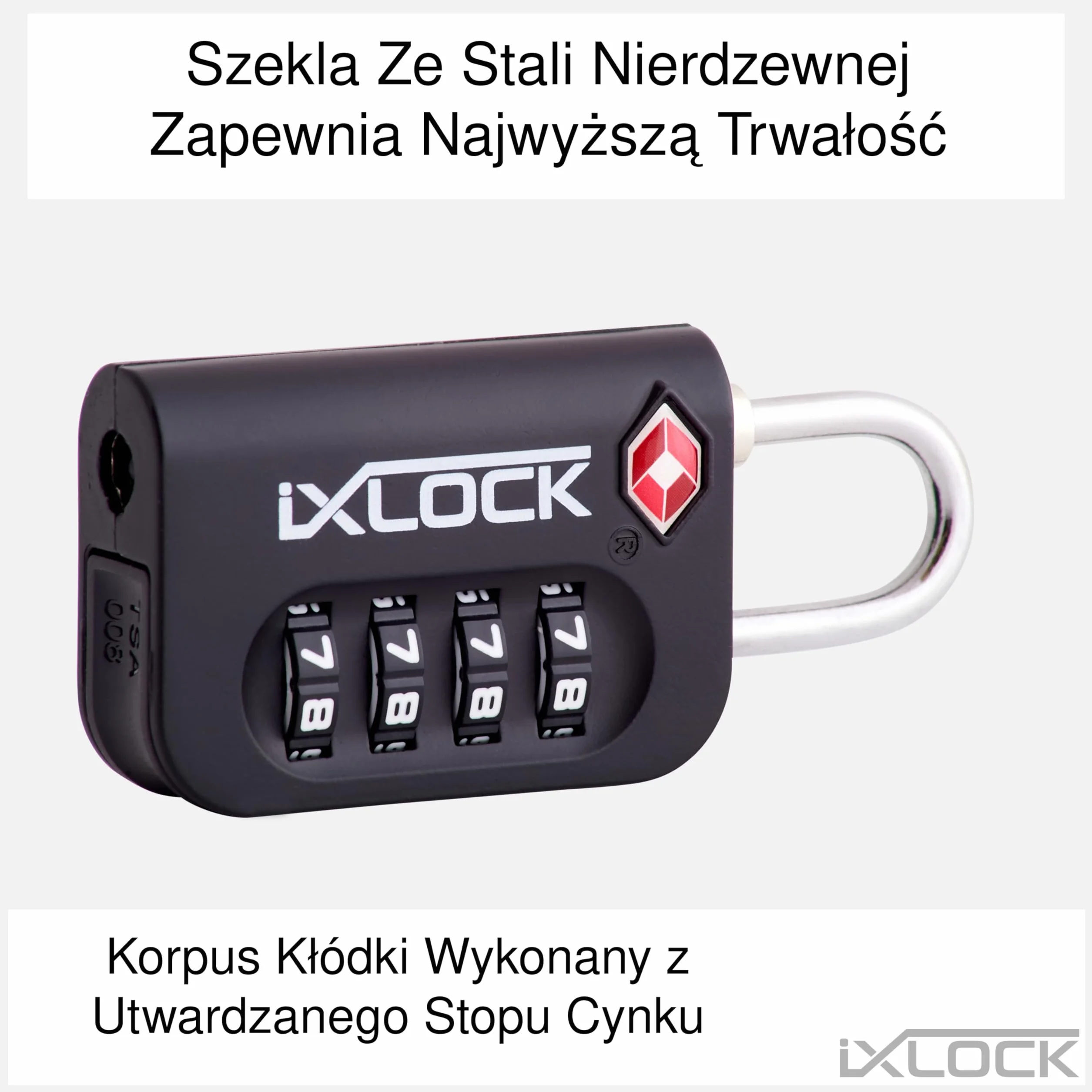 iXLOCK TSA Kłódki z szyfrem (Zestaw 1 Czarnych) 4 Cyfrowe Kłódki Walizkowe. Kłódka na szyfr na Plecak, Walizkę, Bagaż, Kłódki Szyfrowe Bagażowe, Szafek na Siłownię