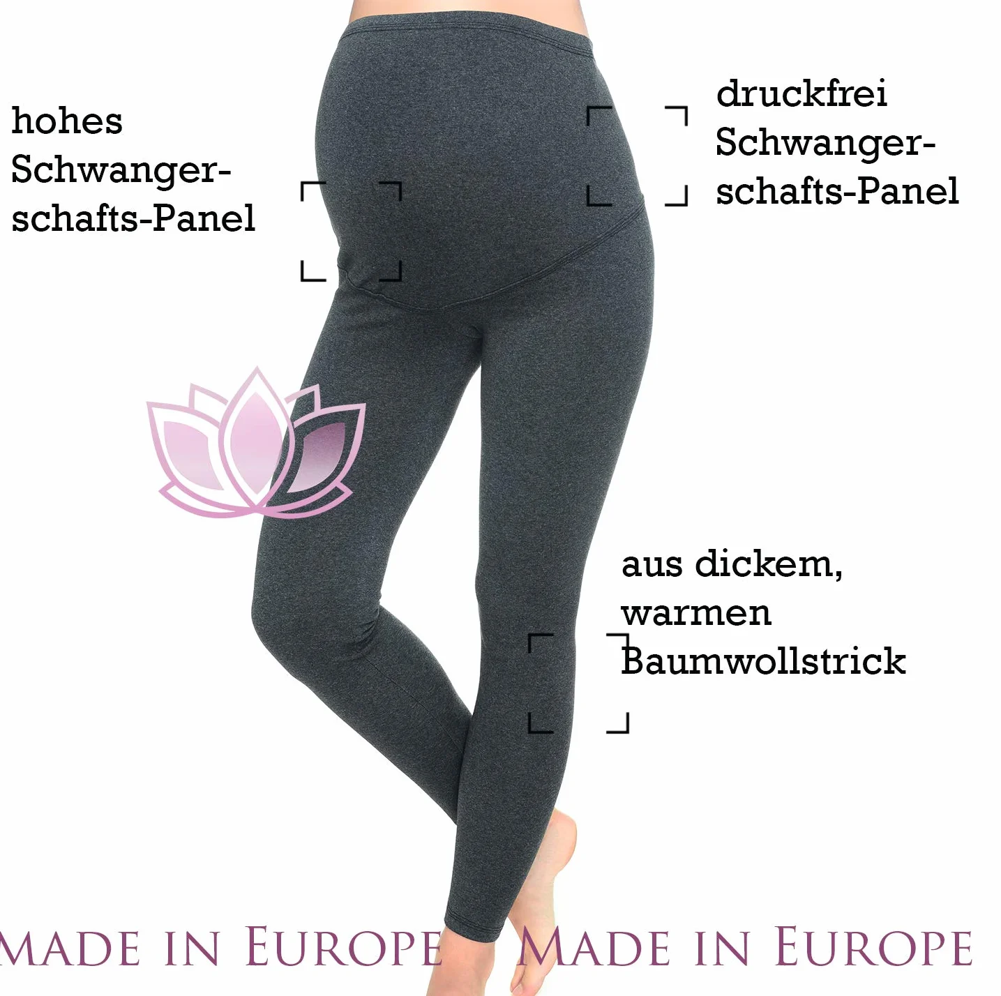 Mija – długie legginsy ciążowe/legginsy ciepłe na zimę/bawełna 7203