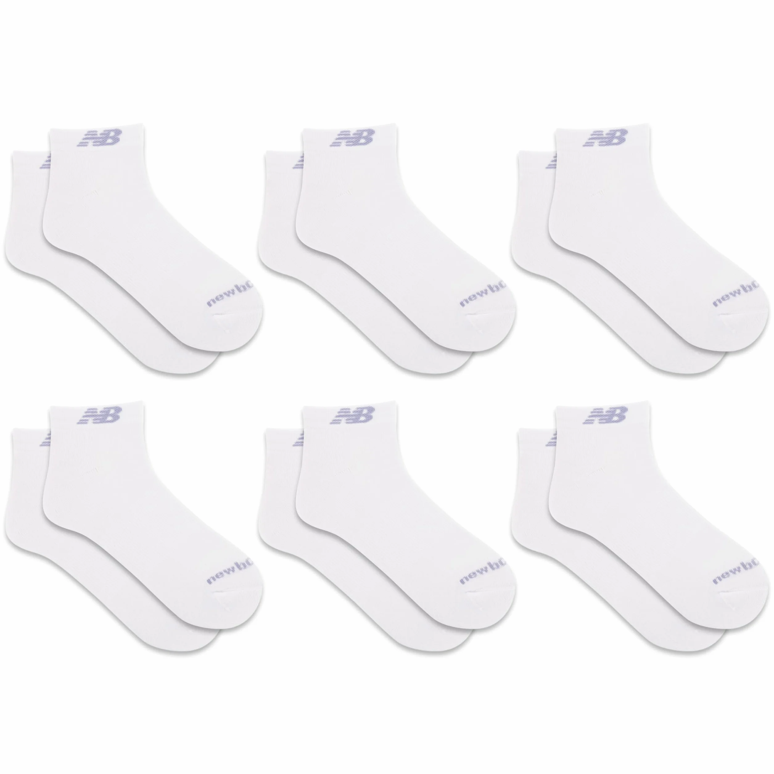 New Balance Low Cut 6 par Uniseks Performance Cushioned Low Cut Socks - 6 & 12 Pairs - Moisture Wicking