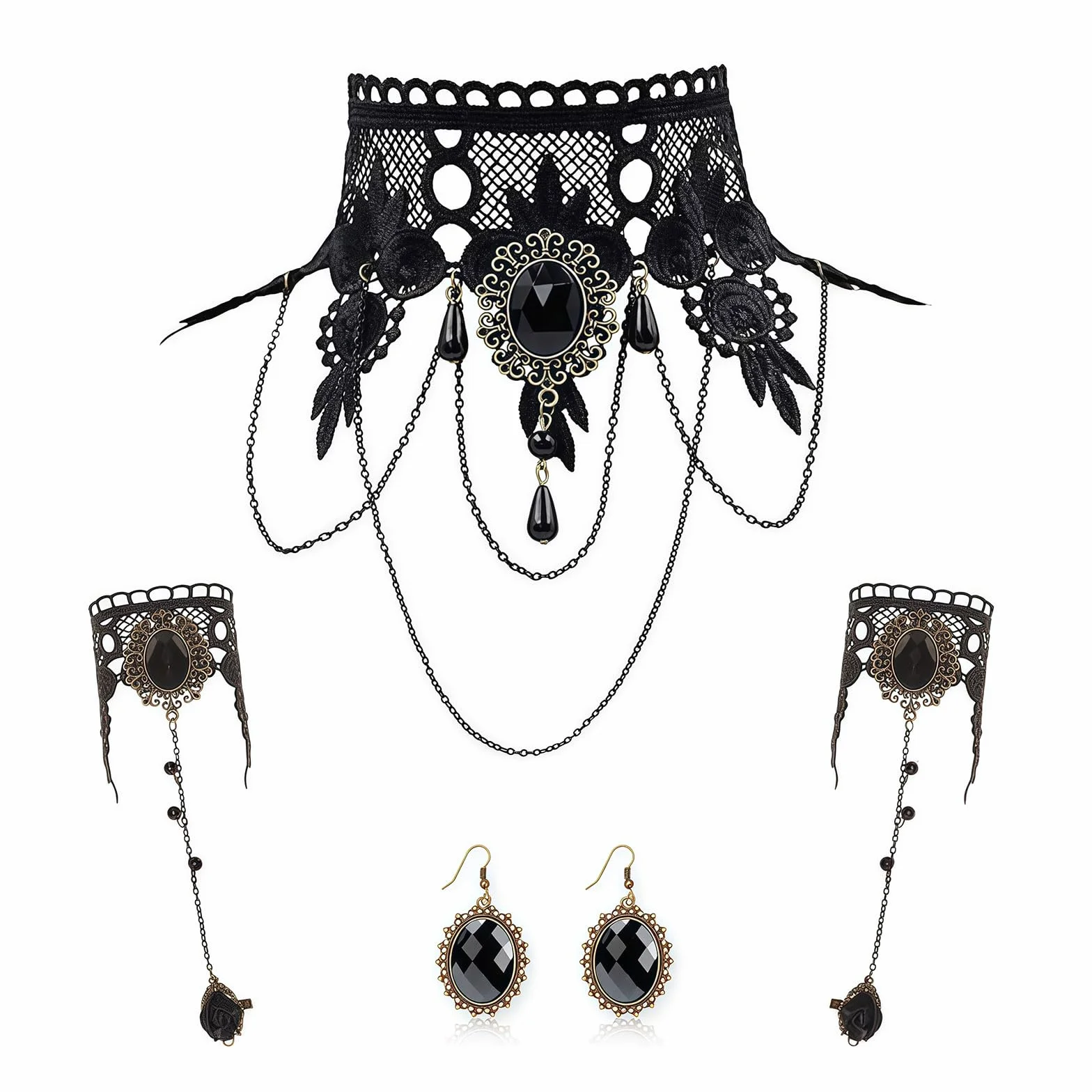Steampunk damski, kostium wampira, gotycka biżuteria dla wampirów, naszyjnik, akcesoria wampirów