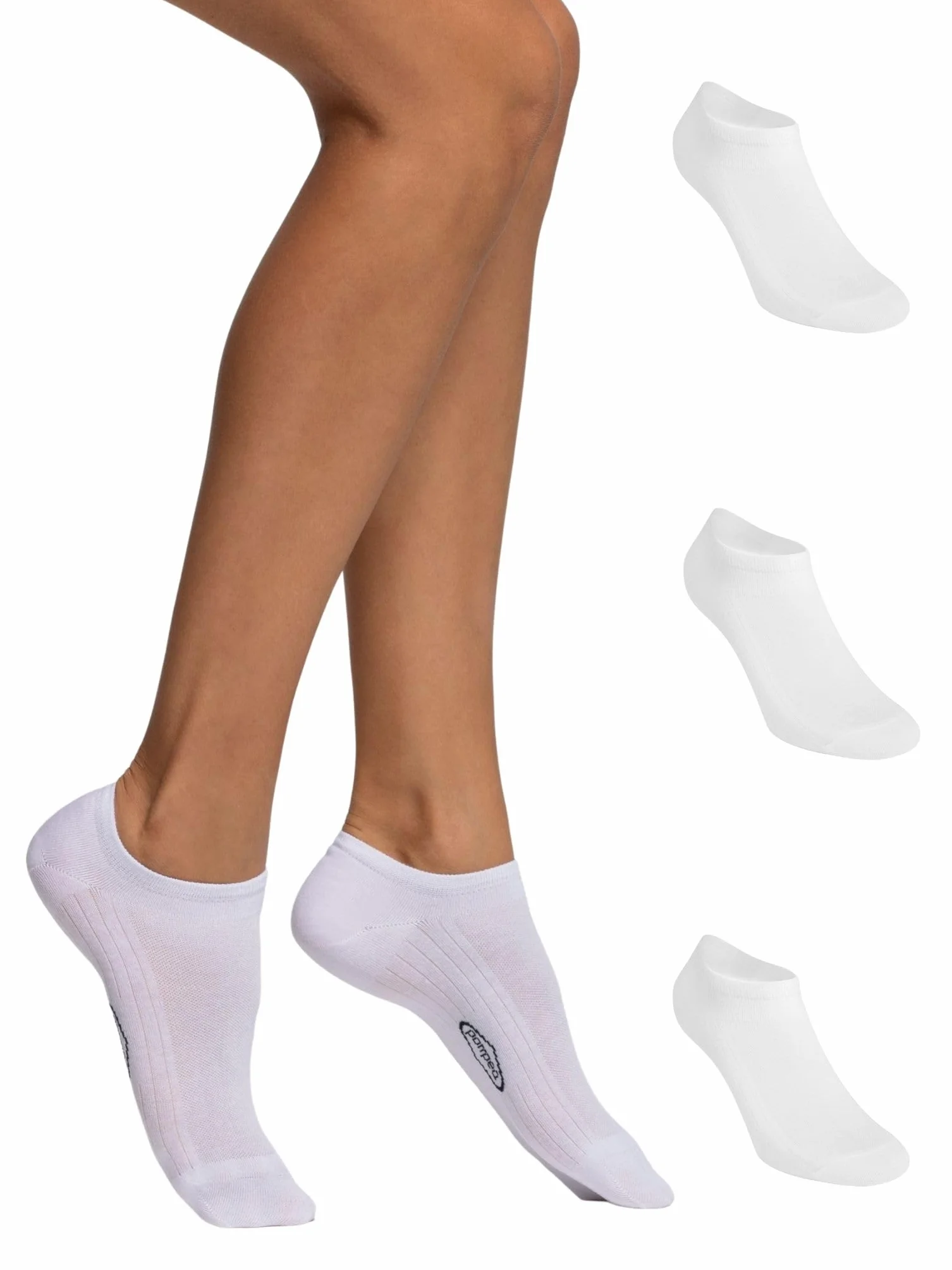 POMPEA Damskie bawełniane stopki, Bianco (Bianco 0024), 39 (3 sztuki)