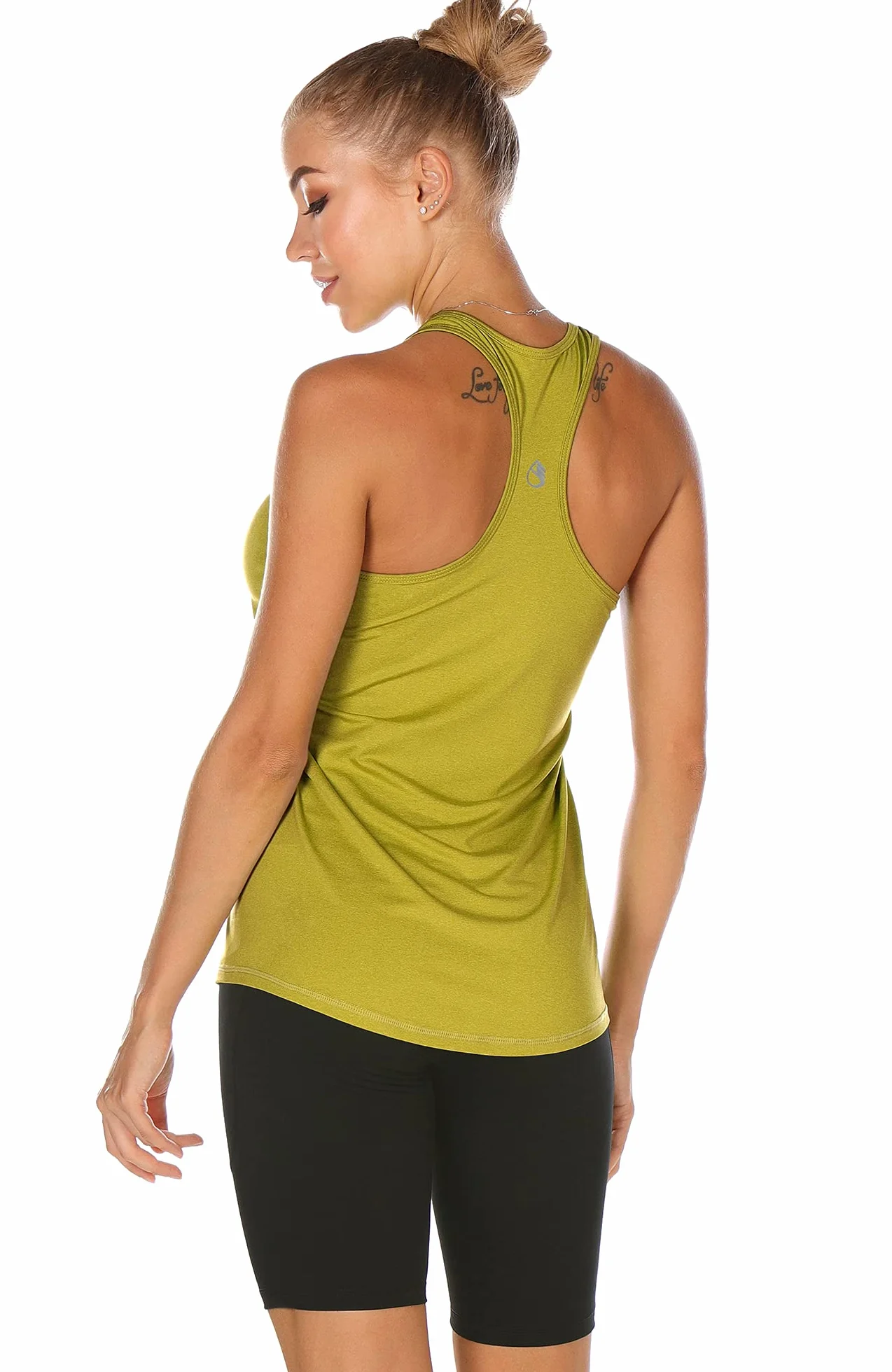 icyzone Damski sportowy top do jogi, tank top, podkoszulek na plecach, do biegania, fitnessu