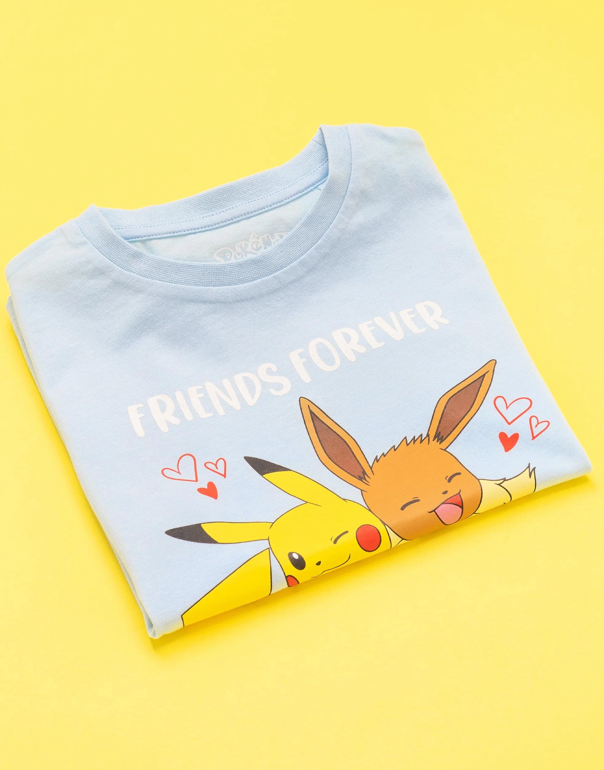 Pokemon T-shirt Koszulka Dziewczęca Pikachu Eevee Przyjaciele Gra Niebieski Top