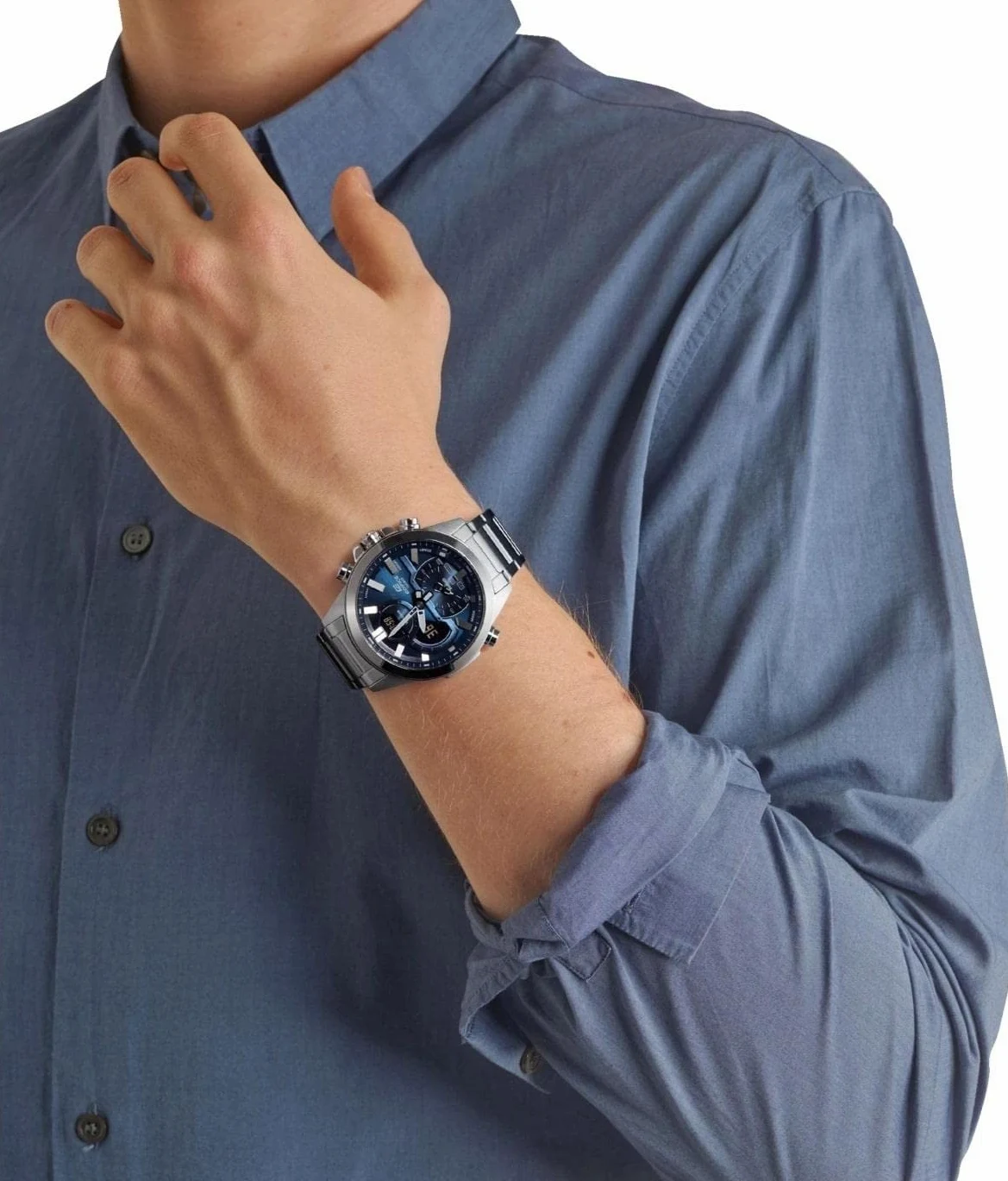Casio Watch ECB-30D-2AEF, srebro, bransoletka