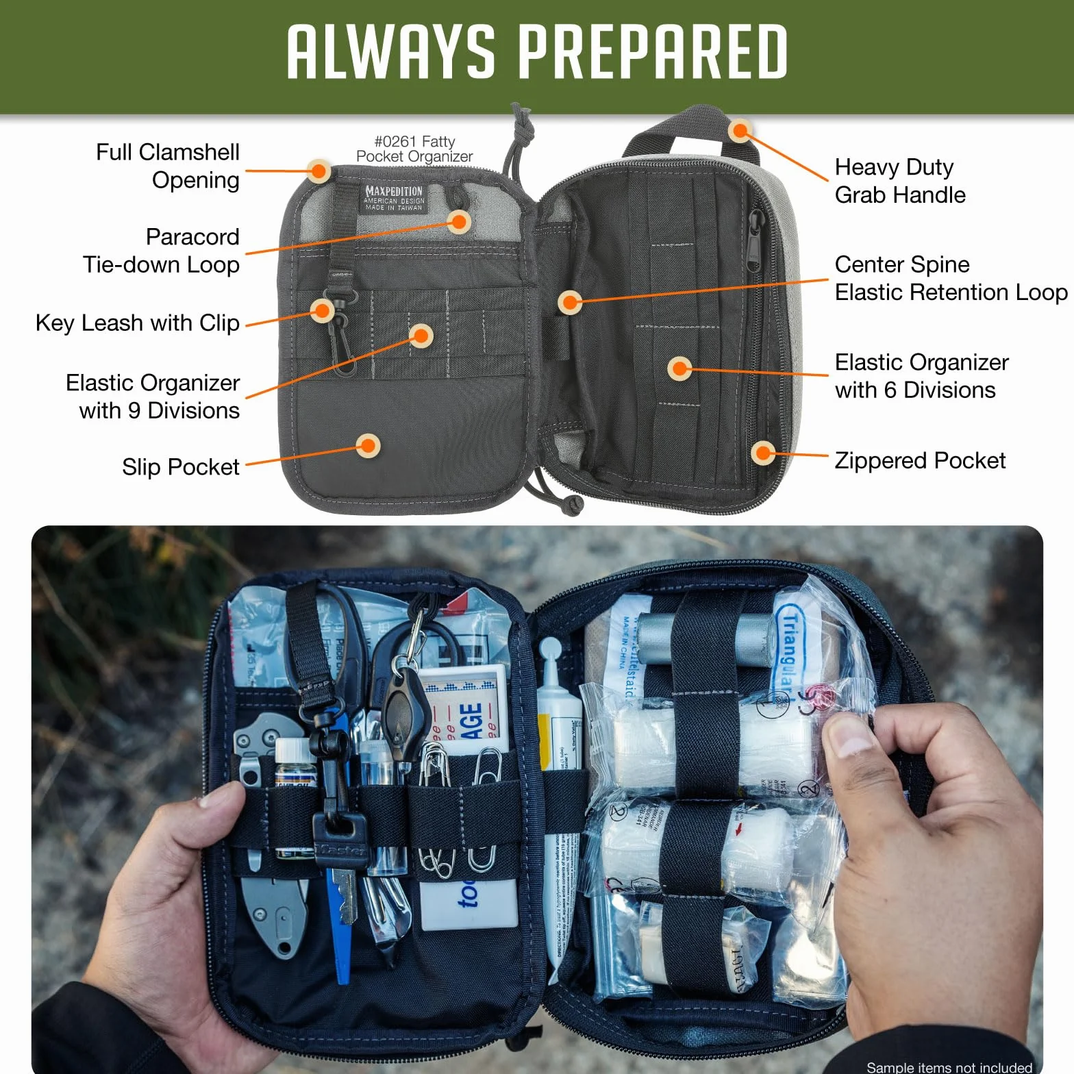 Maxpedition Fatty Pocket Organizer torba, kolor szary wilk, rozmiar uniwersalny