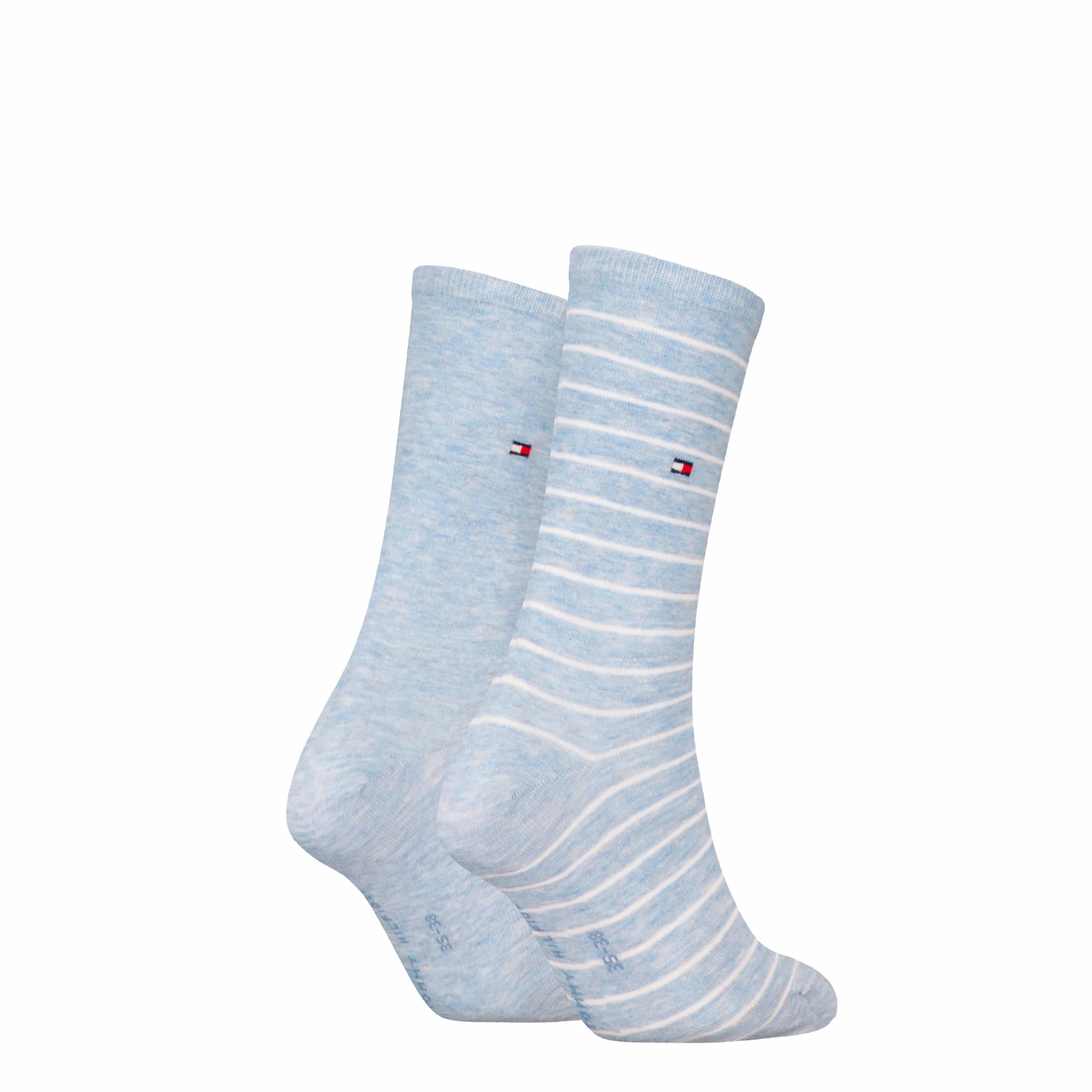 8719965009202 TH skarpety damskie, 2 sztuki, małe paski, jasnoniebieski (light blue melange), 39-42 EU
