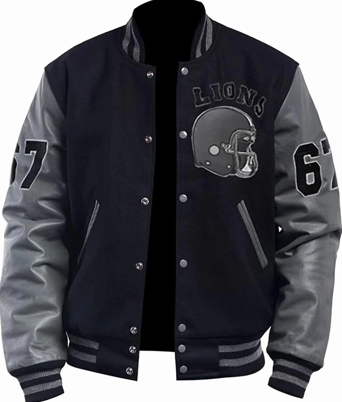 Fancyd Venom Tom Hardy Detroit Lions Beverly Hillscop Męska kurtka baseballowa z wełnianymi rękawami