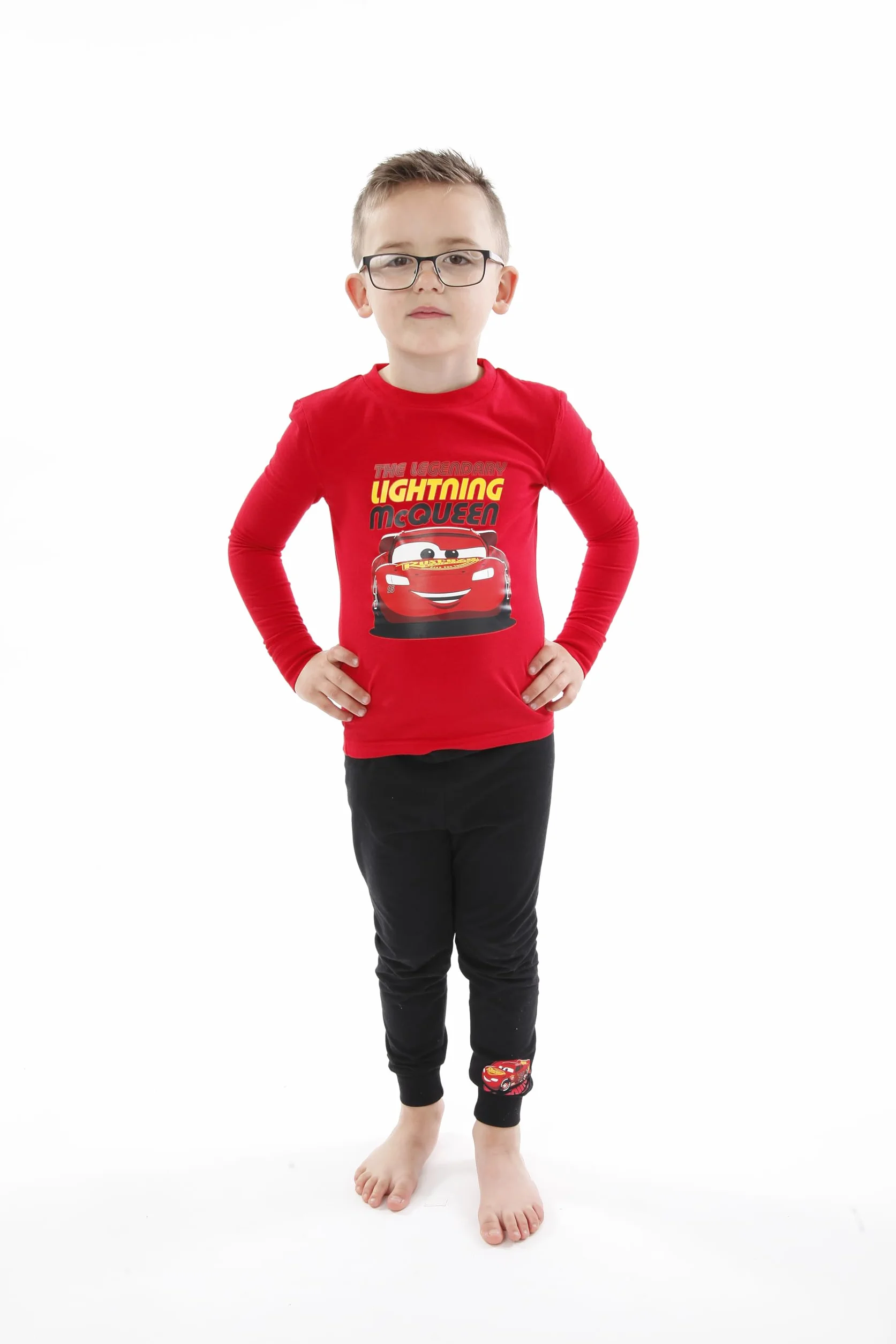 Disney Piżama samochodowa | Piżama dla dzieci Lightning Mcqueen | Snug Fitting Boys Pjs